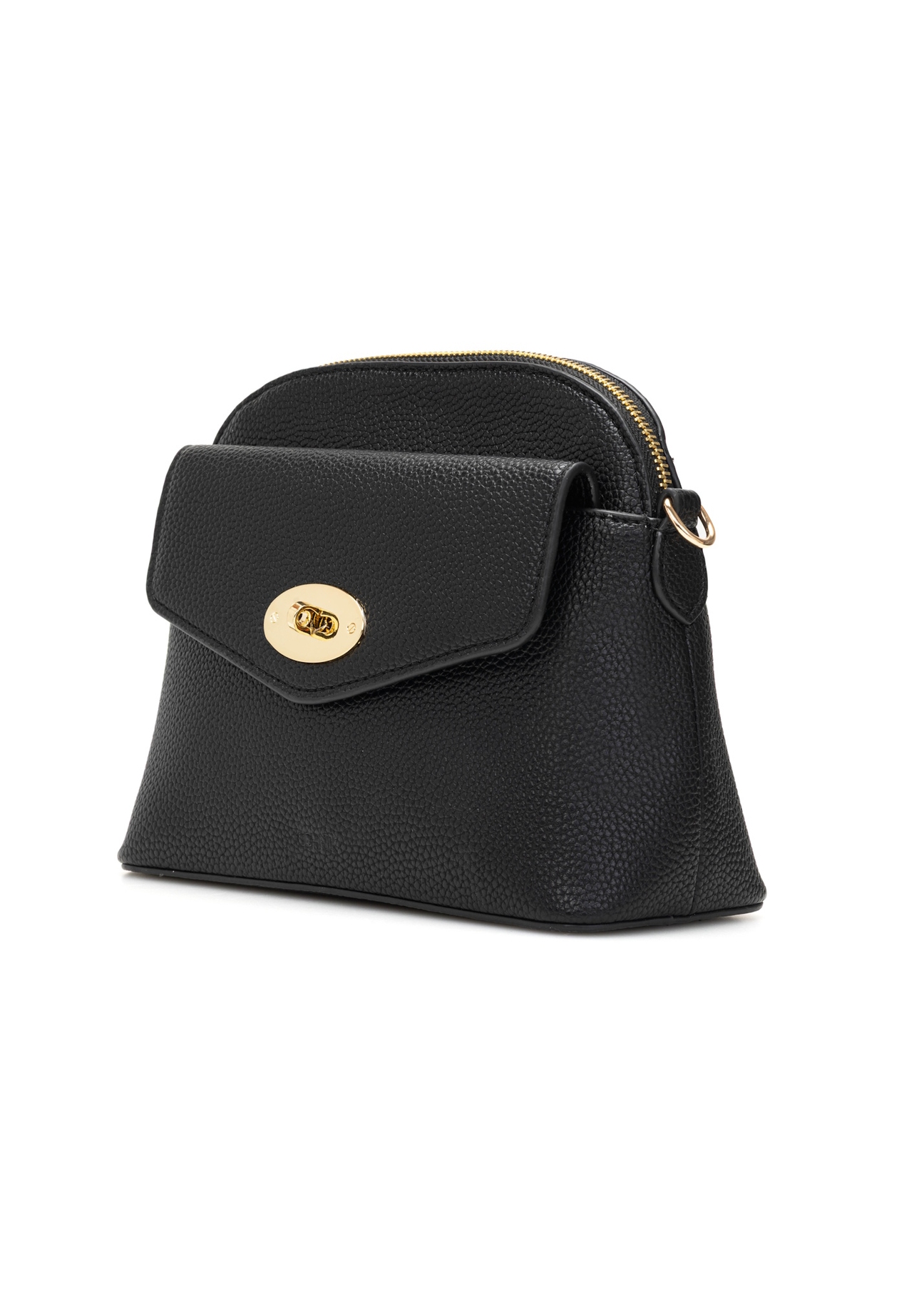 Black women's shoulder bag TOREC-1140-9I(W26), diagonal product view on a white background.