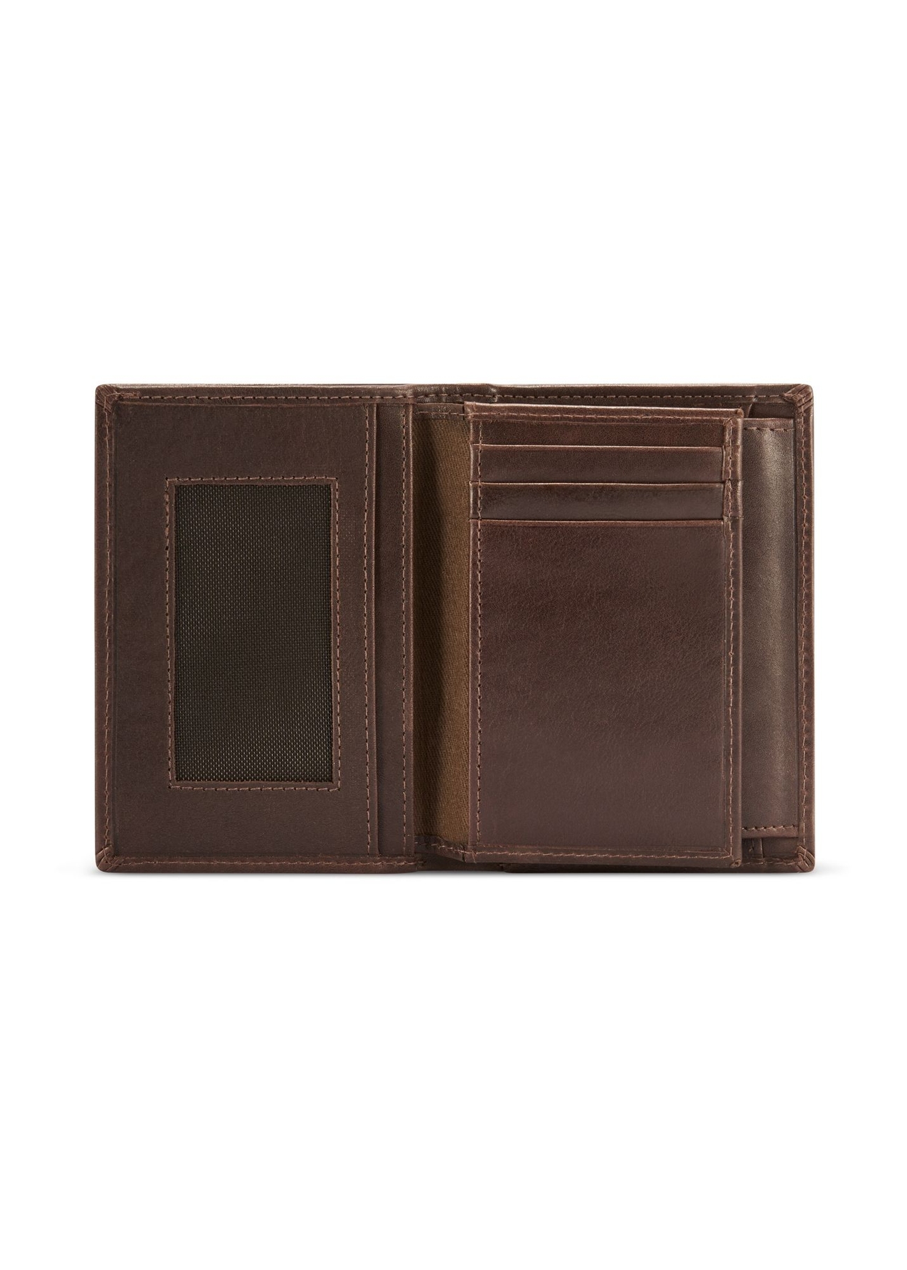 Brown leather men's wallet PORMS-0672-1H(Z26), product view from the inside on a white background.-01