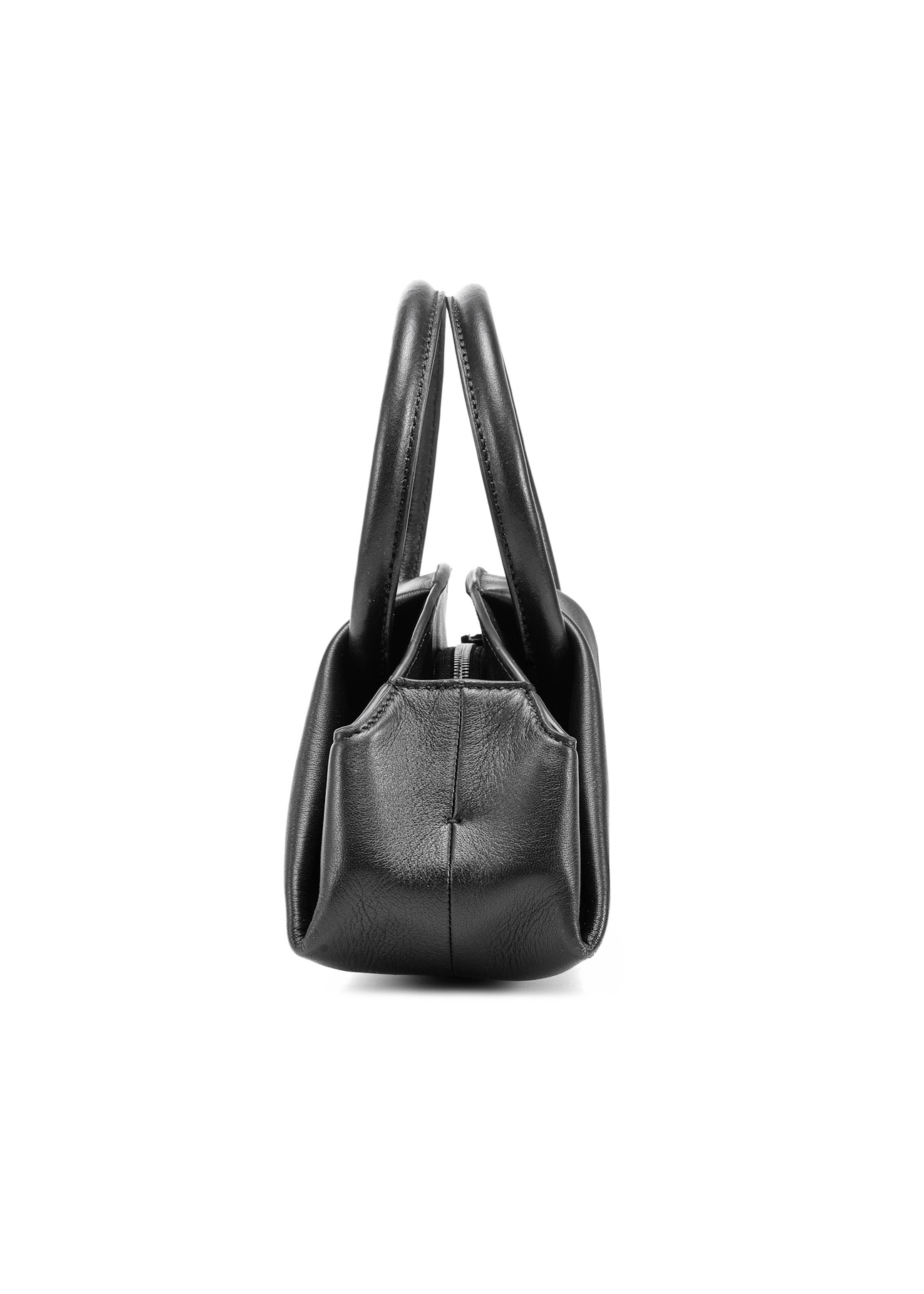 Black mini top handle bag TORES-1203-99(Z25), side product view on white background.