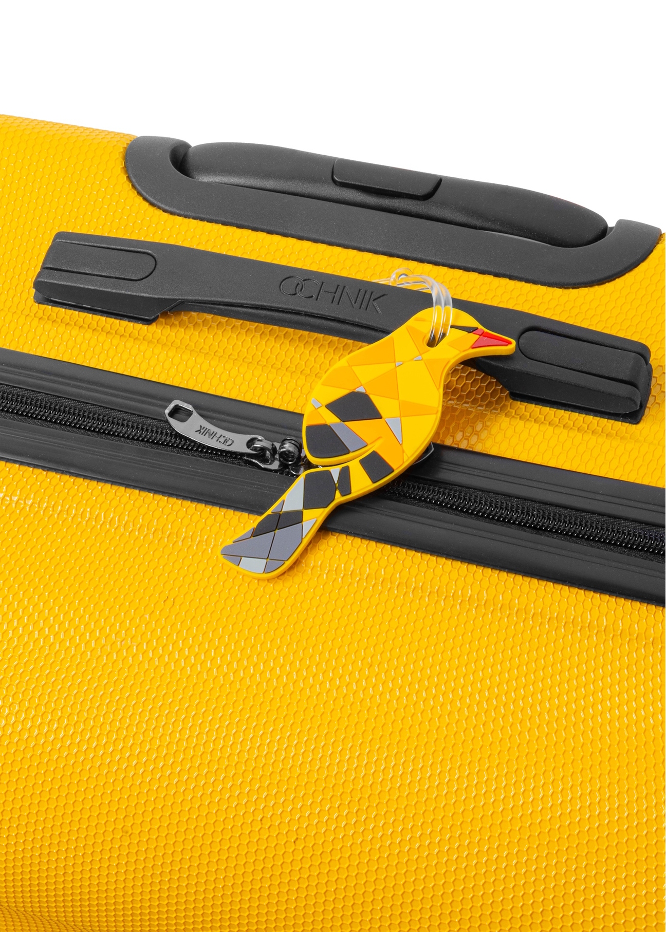 Luggage tag AW-012-0002-21(W25), product view on a suitcase on a white background.