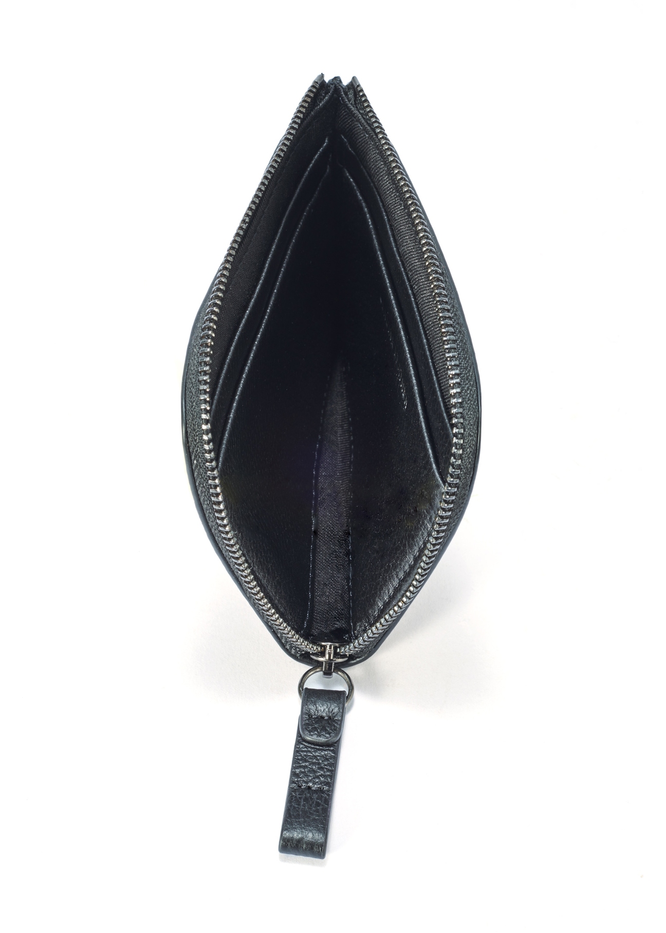Men's leather wallet in black PORMS-0633-99(W25), view of the inside of the product on a white background.