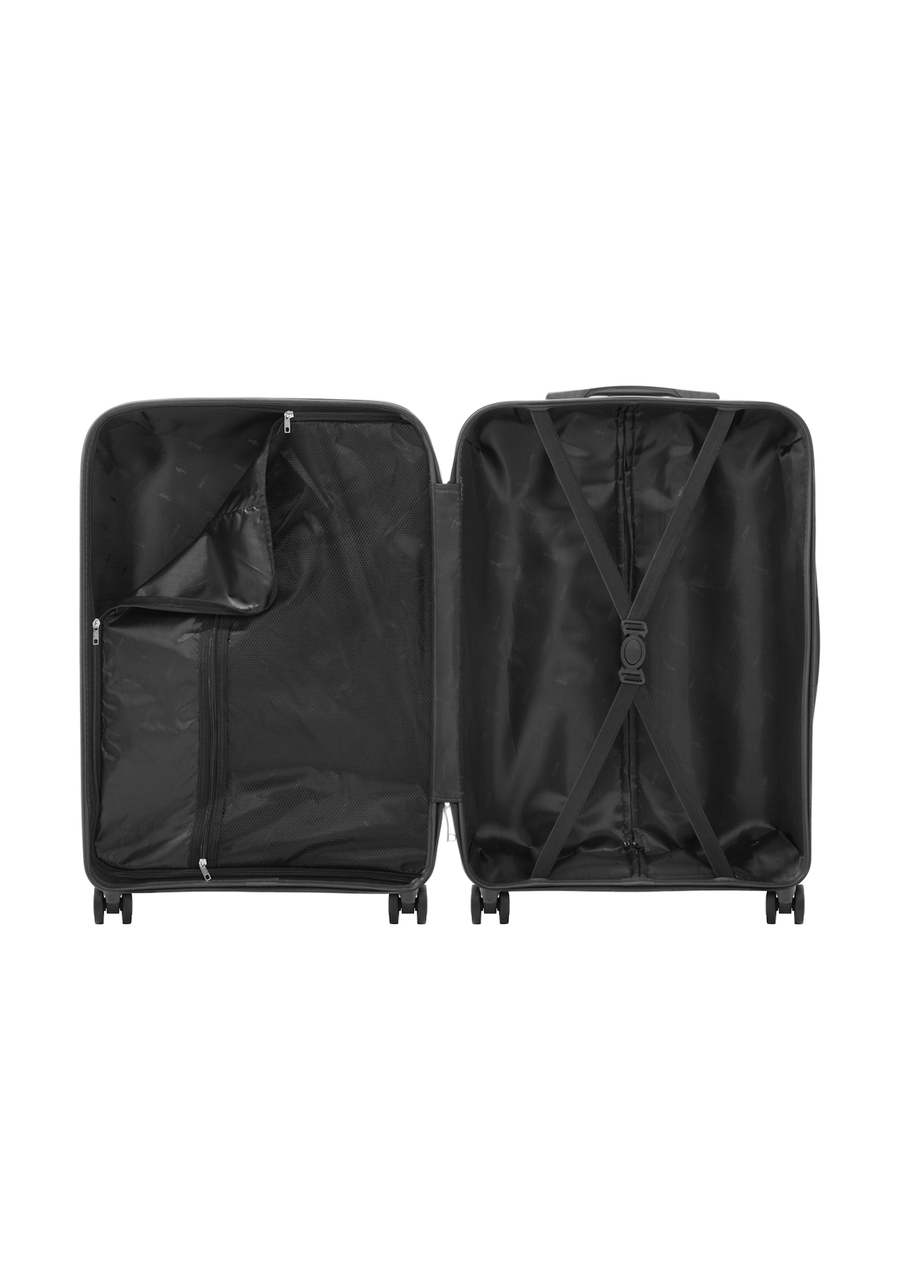 Medium suitcase on wheels WALPP-0025-99-24(W26), product view from the inside on a white background.