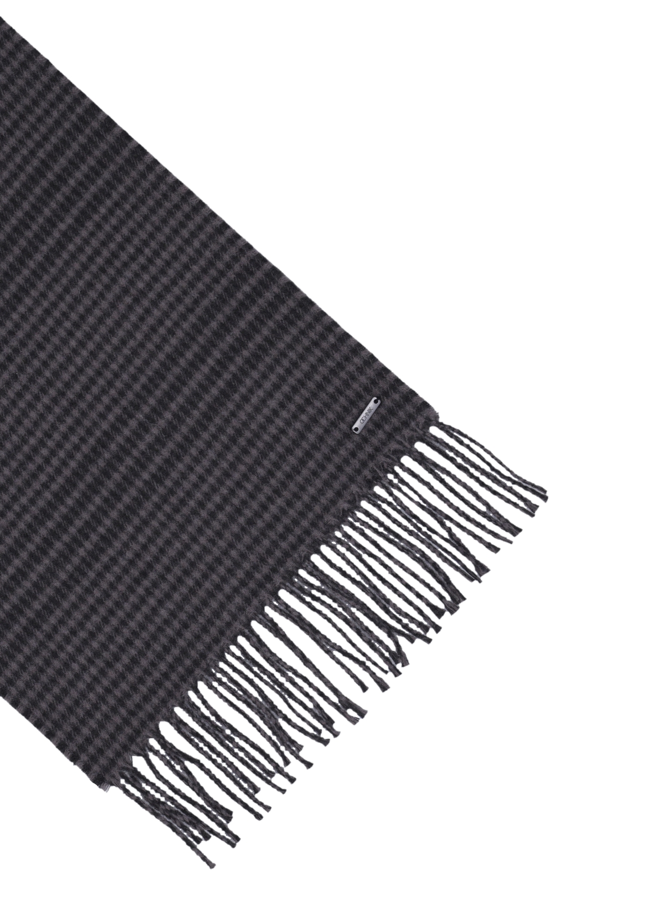Men's scarf with a small check pattern SZAMT-0091-9B(Z26), close-up of the product on a white background.