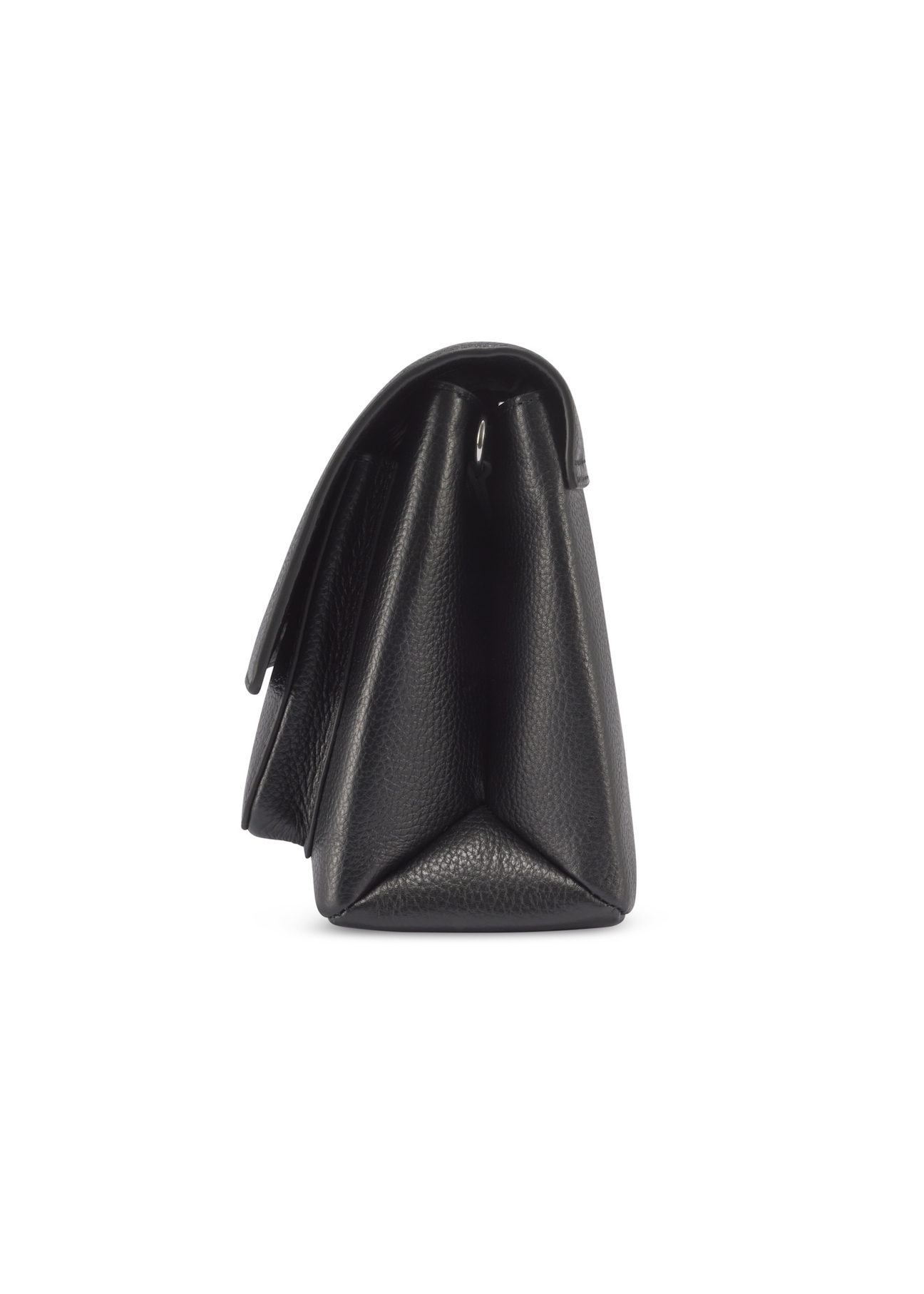 Leather black women's shoulder bag TORES-1347-9I(Z26), side view of the product on a white background.