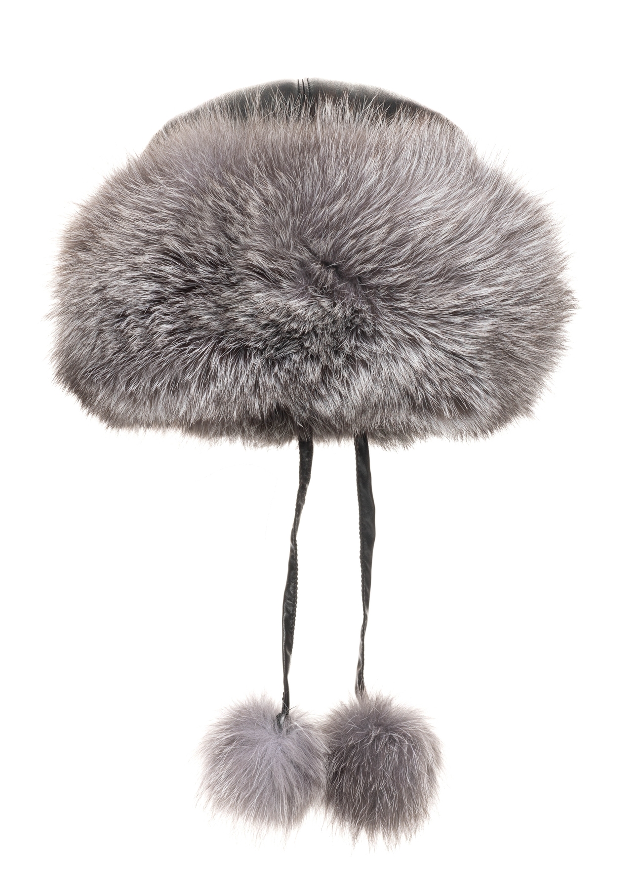 Women's hat with natural fox fur CZADF-0049-9J(Z26), front view on a white background.
