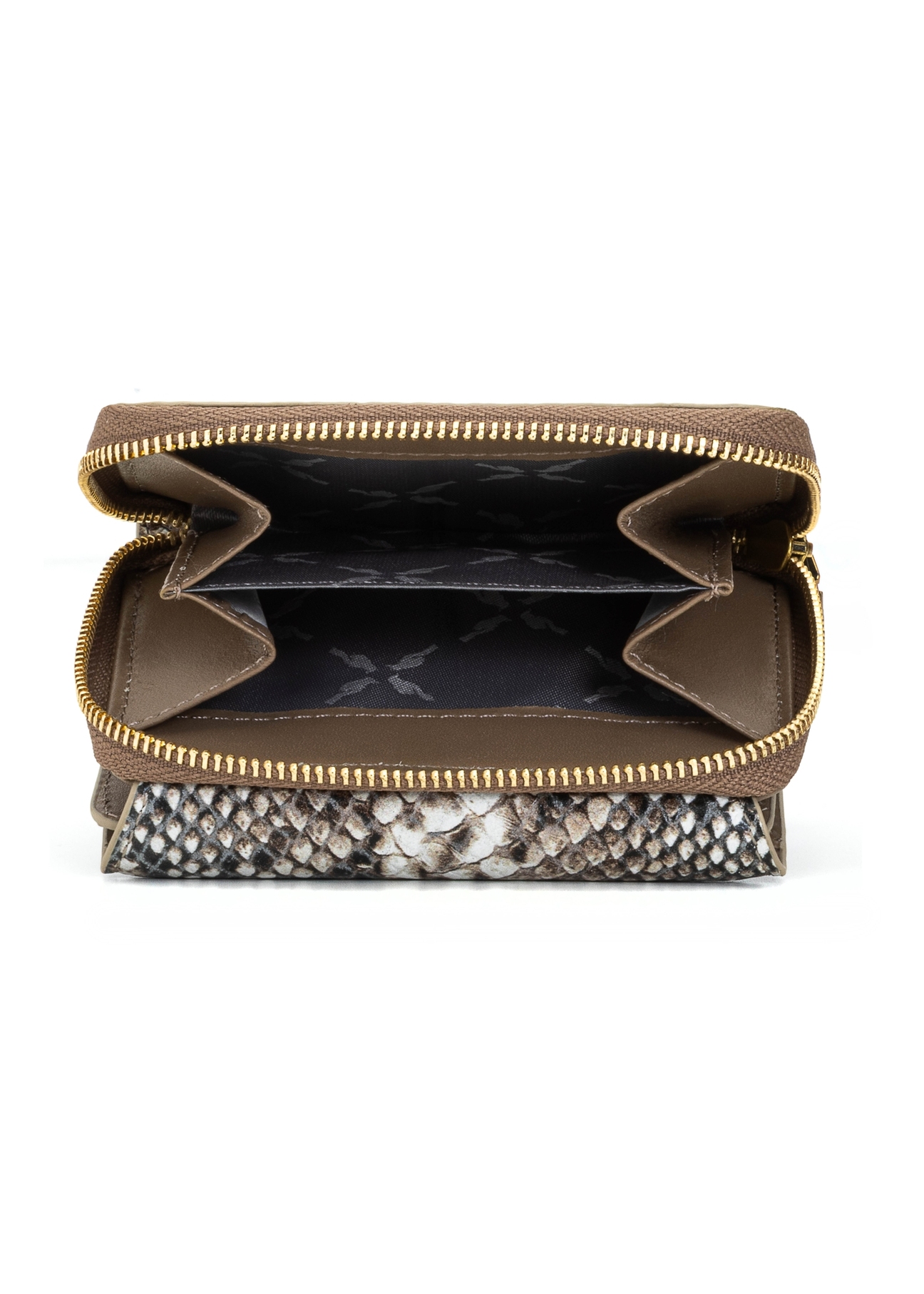 Small women's leather wallet PORES-0971-86(Z25), product view from the inside on a white background.-02