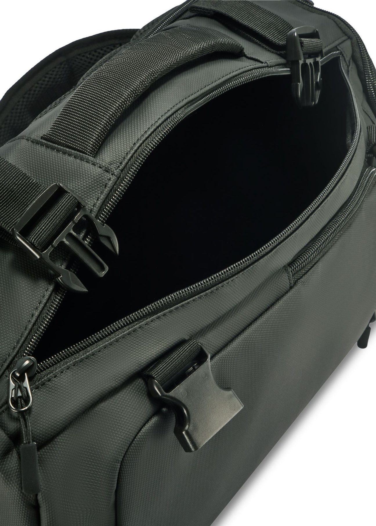 Men's travel backpack TORMN-0364-99(Z25) - top view of the open product on a white background.