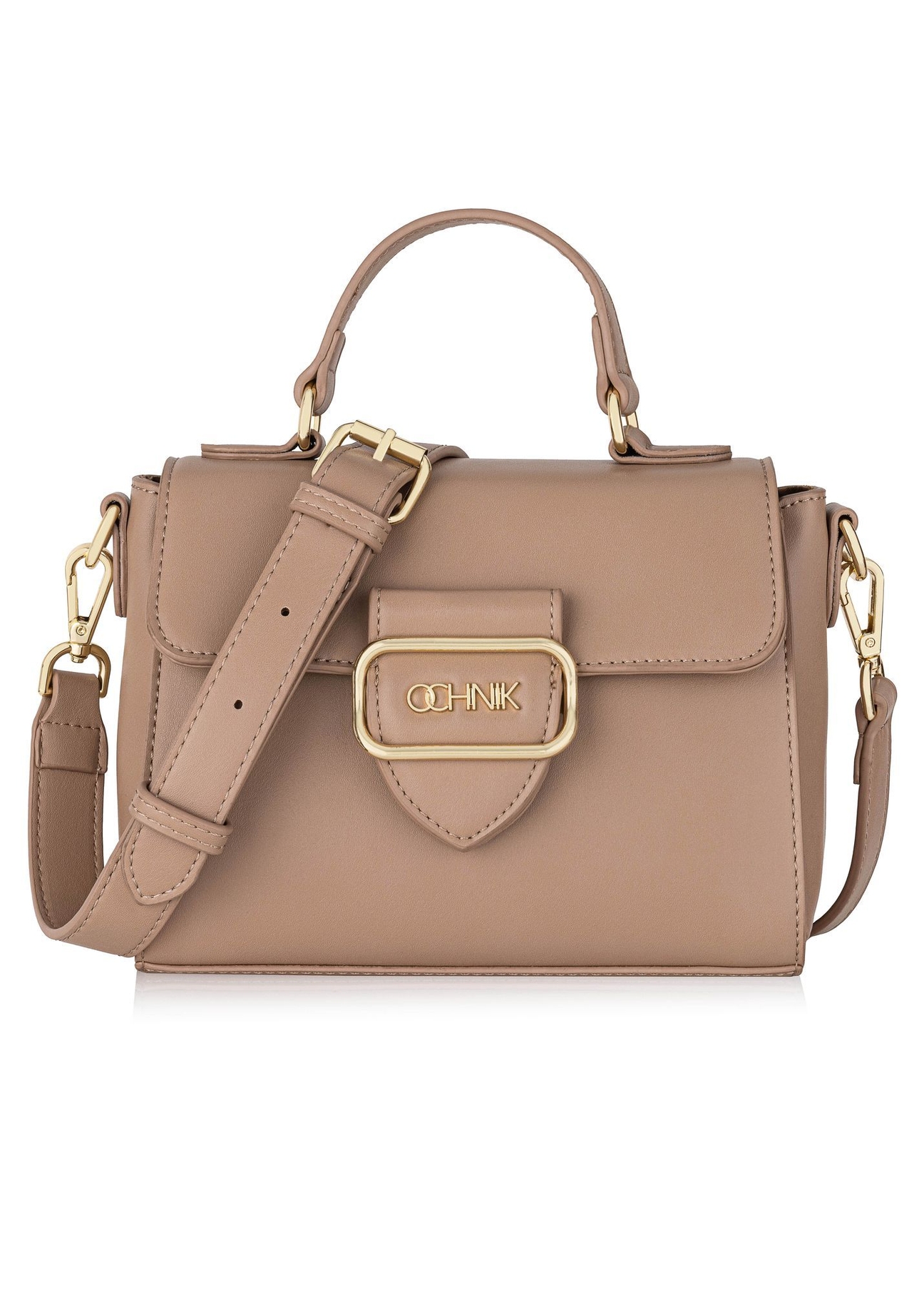 Beige small women's shoulder bag TOREC-0962A-81(Z25) - front product view on white background.