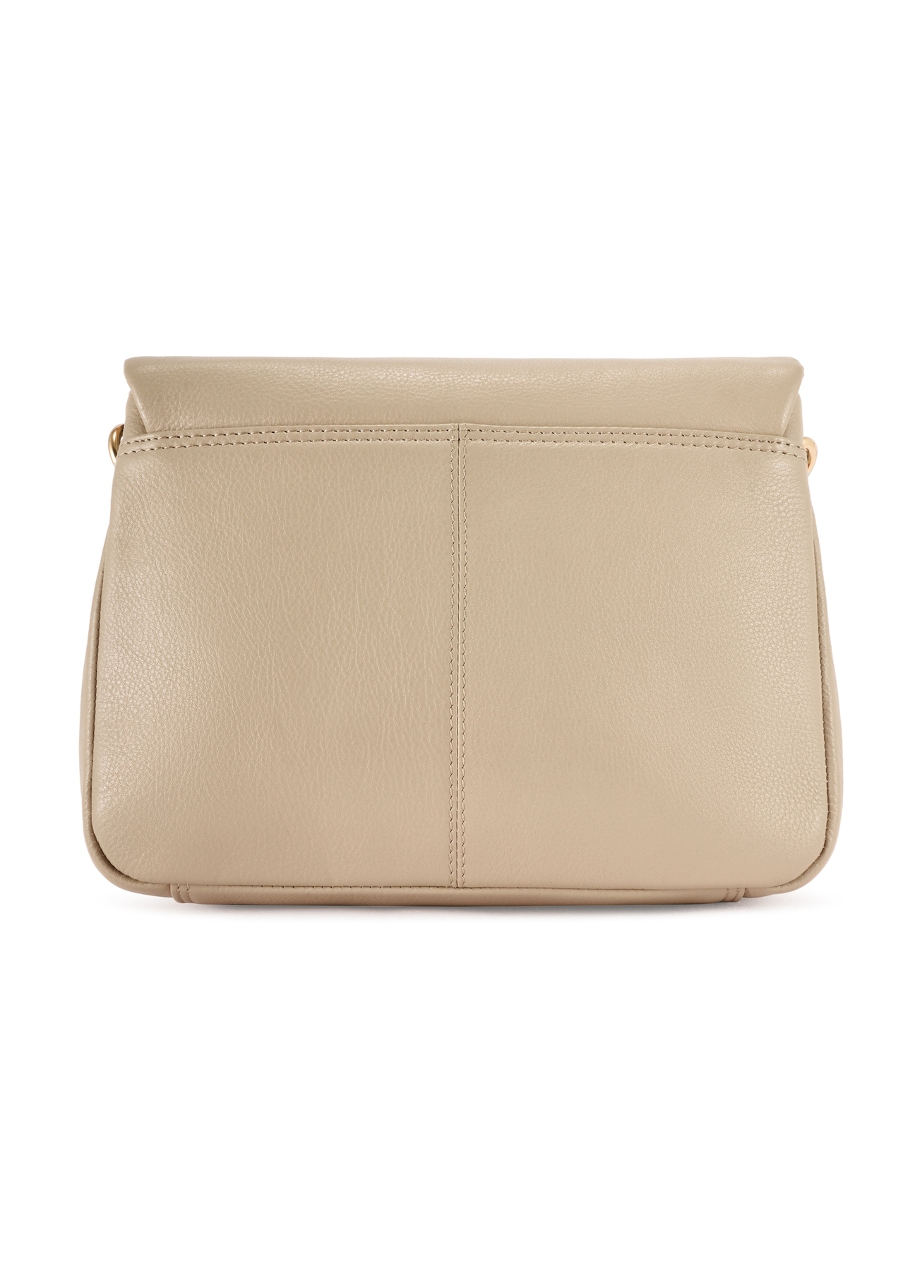 Beige leather women's handbag TORES-0911F-1B(W26) - product view from the back, on a white background.