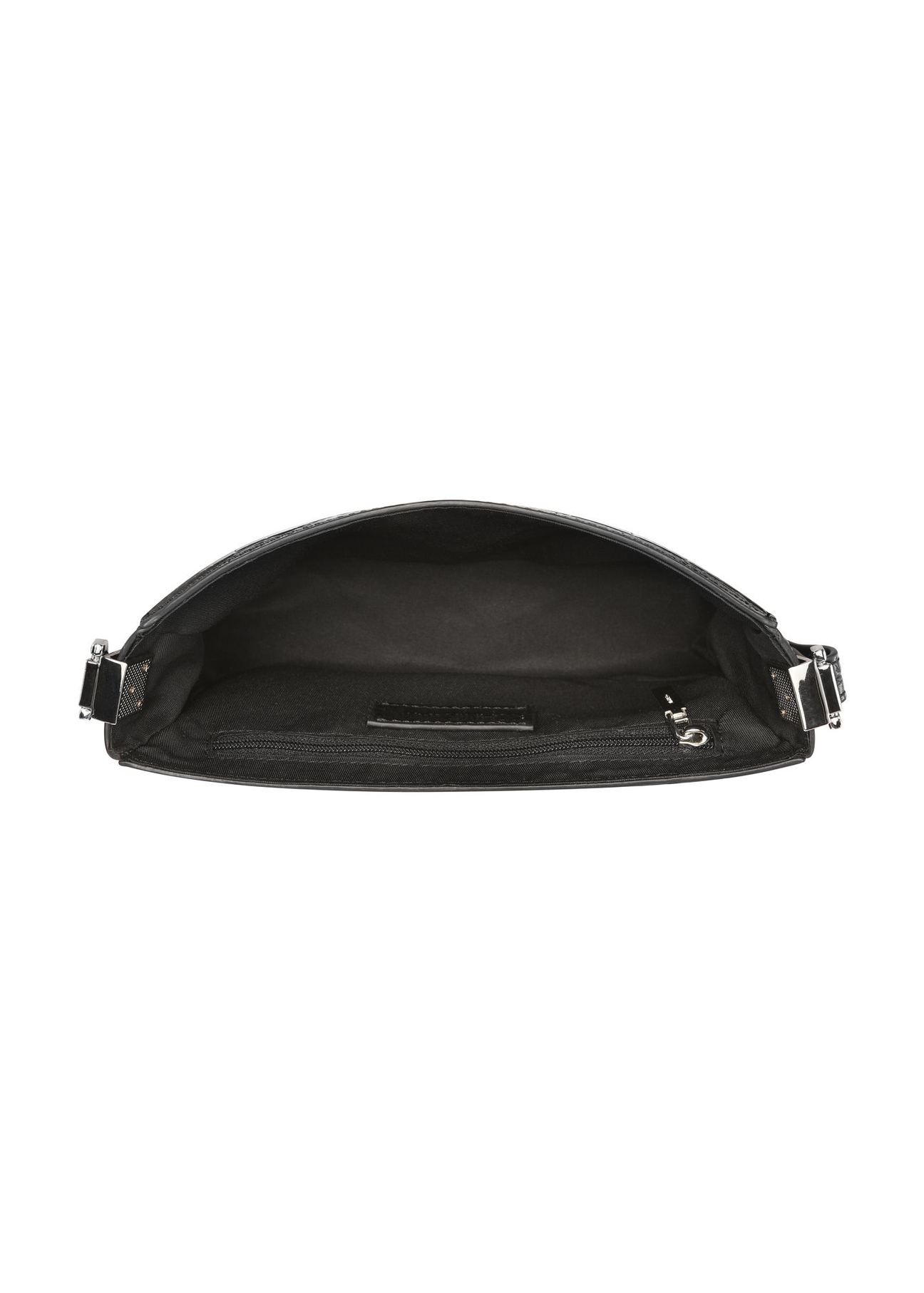 Elegant black croco women's handbag TOREC-1251-9G(Z26) - product view from above, on a white background.