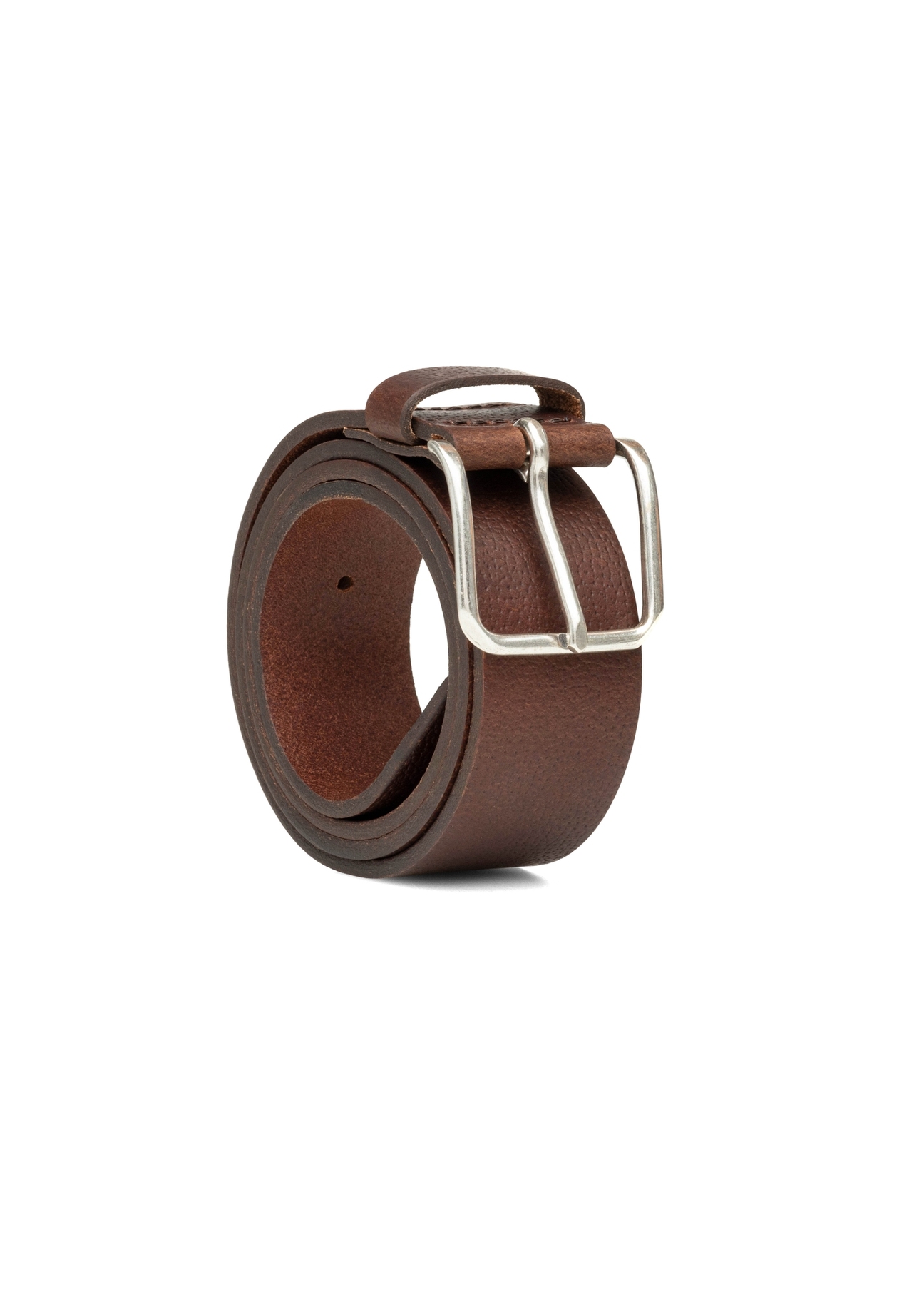 Men's brown leather belt PASMS-0277-1I(W26)