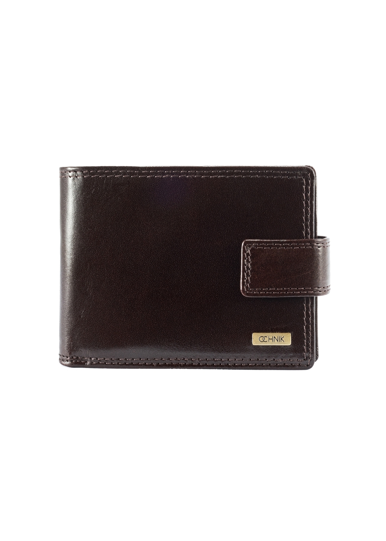 Men's leather wallet in burgundy color PL-134-49(KS), product view front on white background.