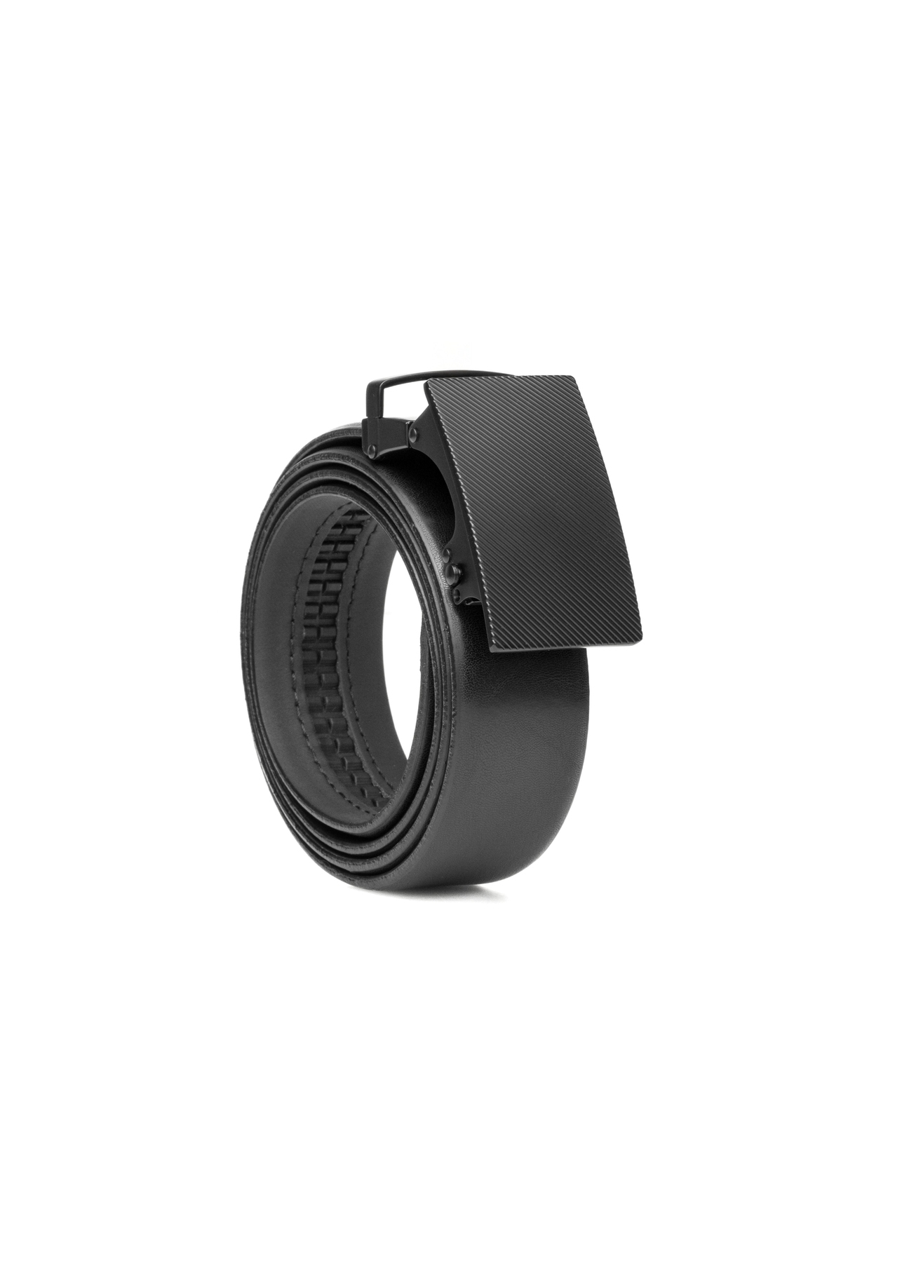 Leather black men's belt PASMS-0269-99(W26)