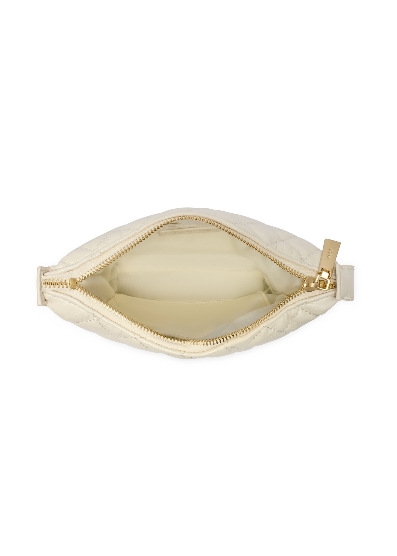 Cream small women's handbag TOREC-1196-0A(W26), product view inside on white background.