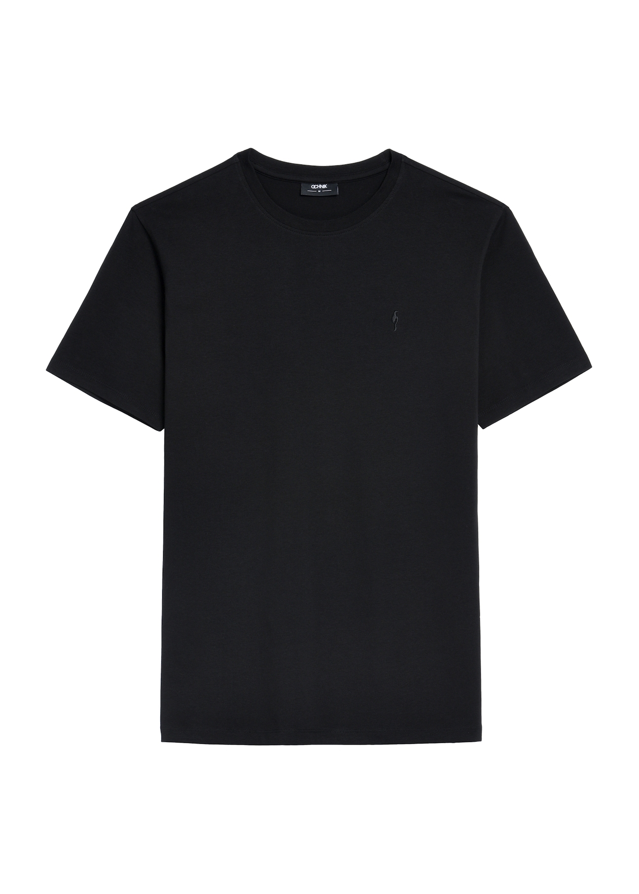 Black cotton men's T-shirt TSHMT-0120-99(W25), product visible from the front on a white background.