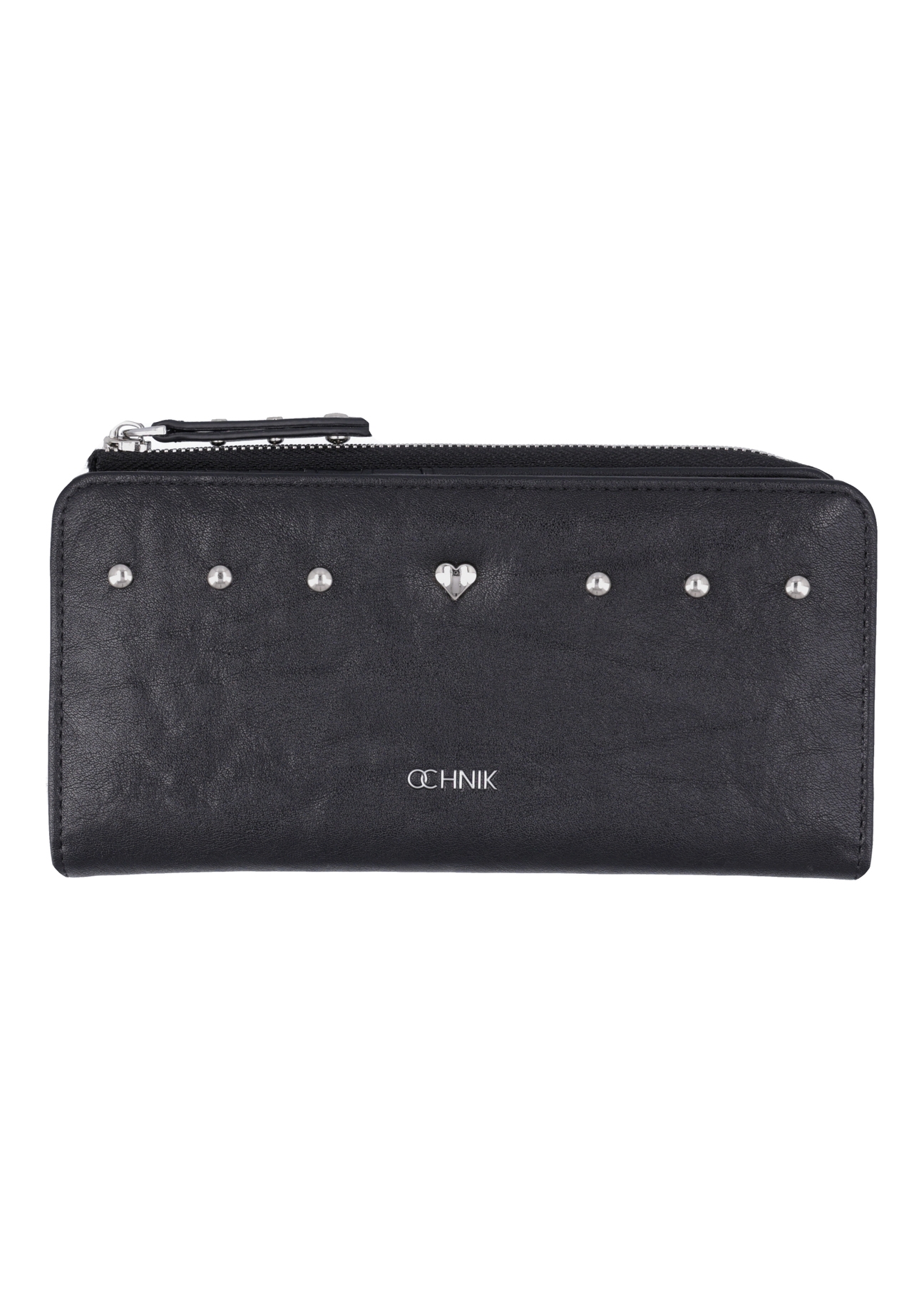 Black large women's wallet POREC-0446-99(Z26) - front product view, on white background.