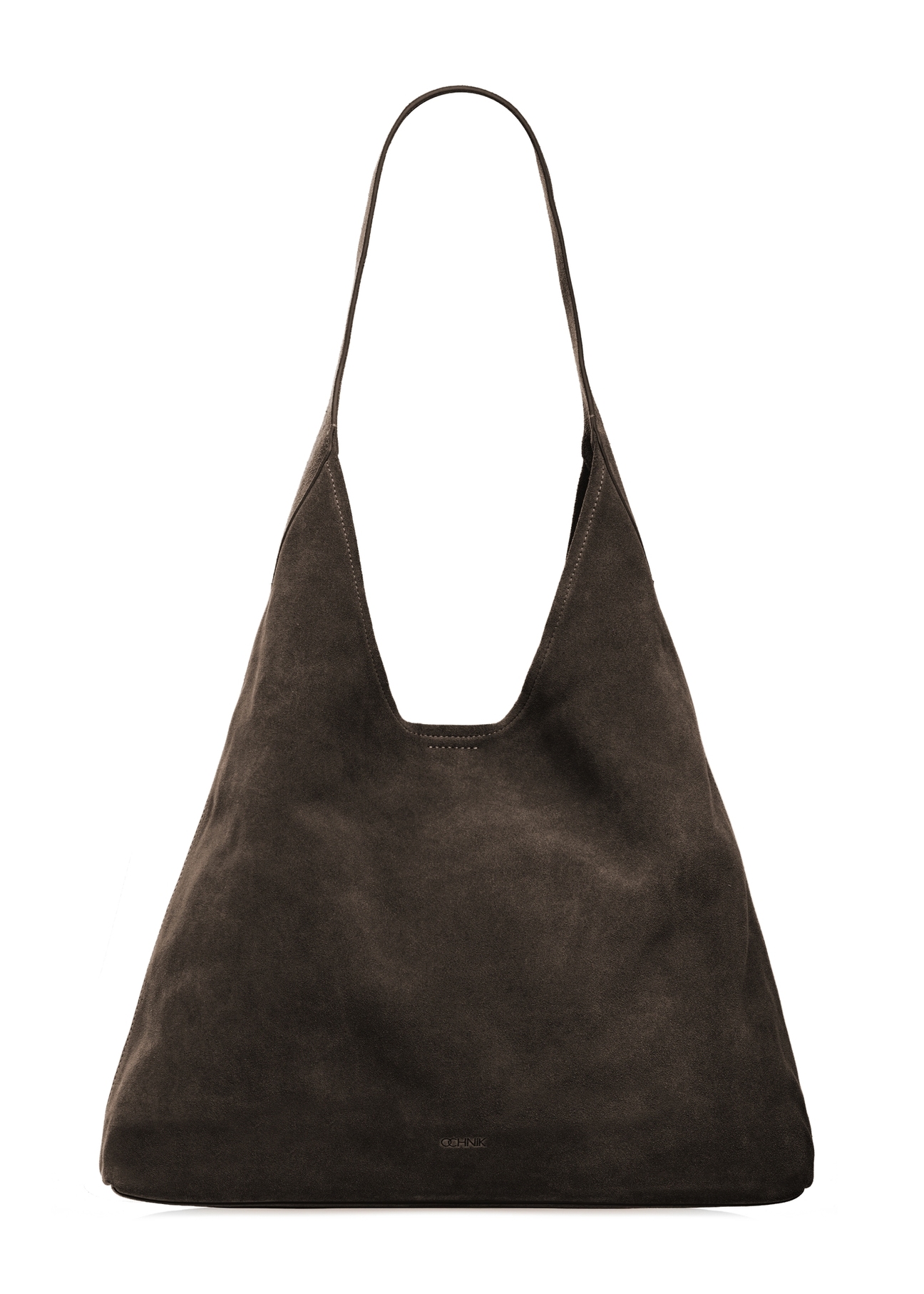 Dark brown leather shopper bag TORES-1307-1I(W26), front view of the product on a white background.