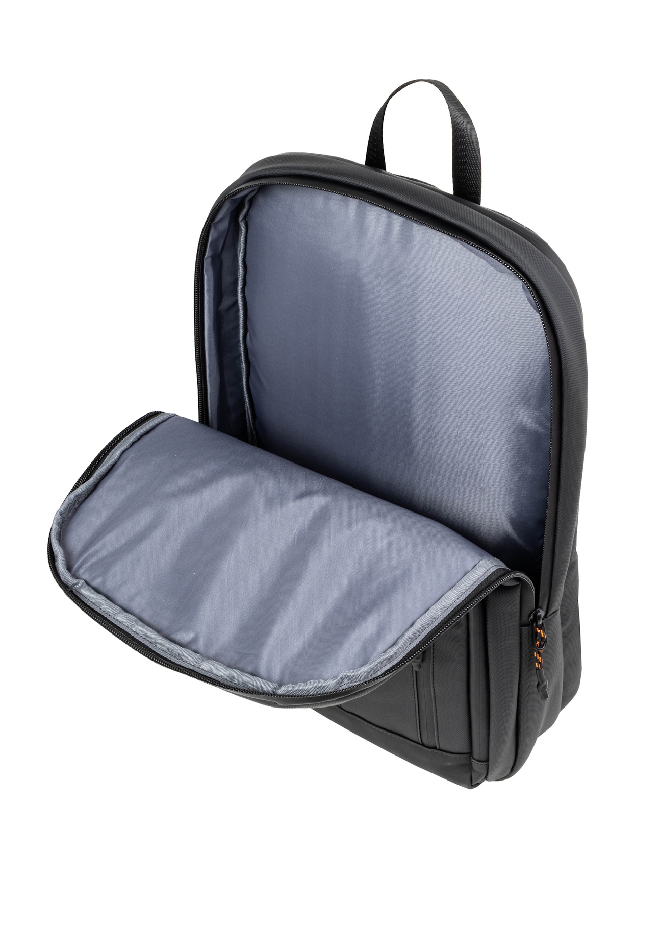 Black men's backpack TORMN-0431-99(Z26), interior view on a white background.