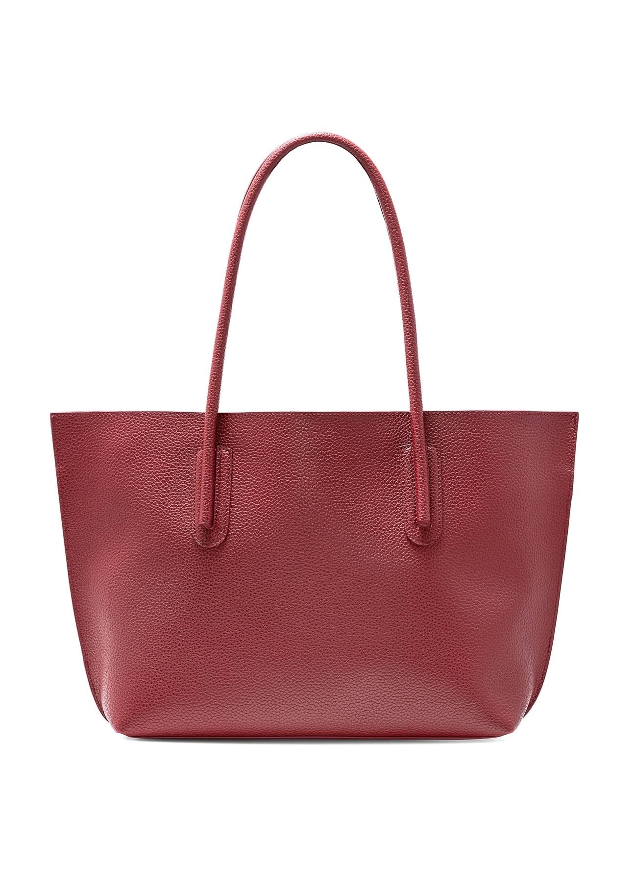 Red women's shopper bag TOREC-0938 B-41(Z 25), product view from the back on a white background.