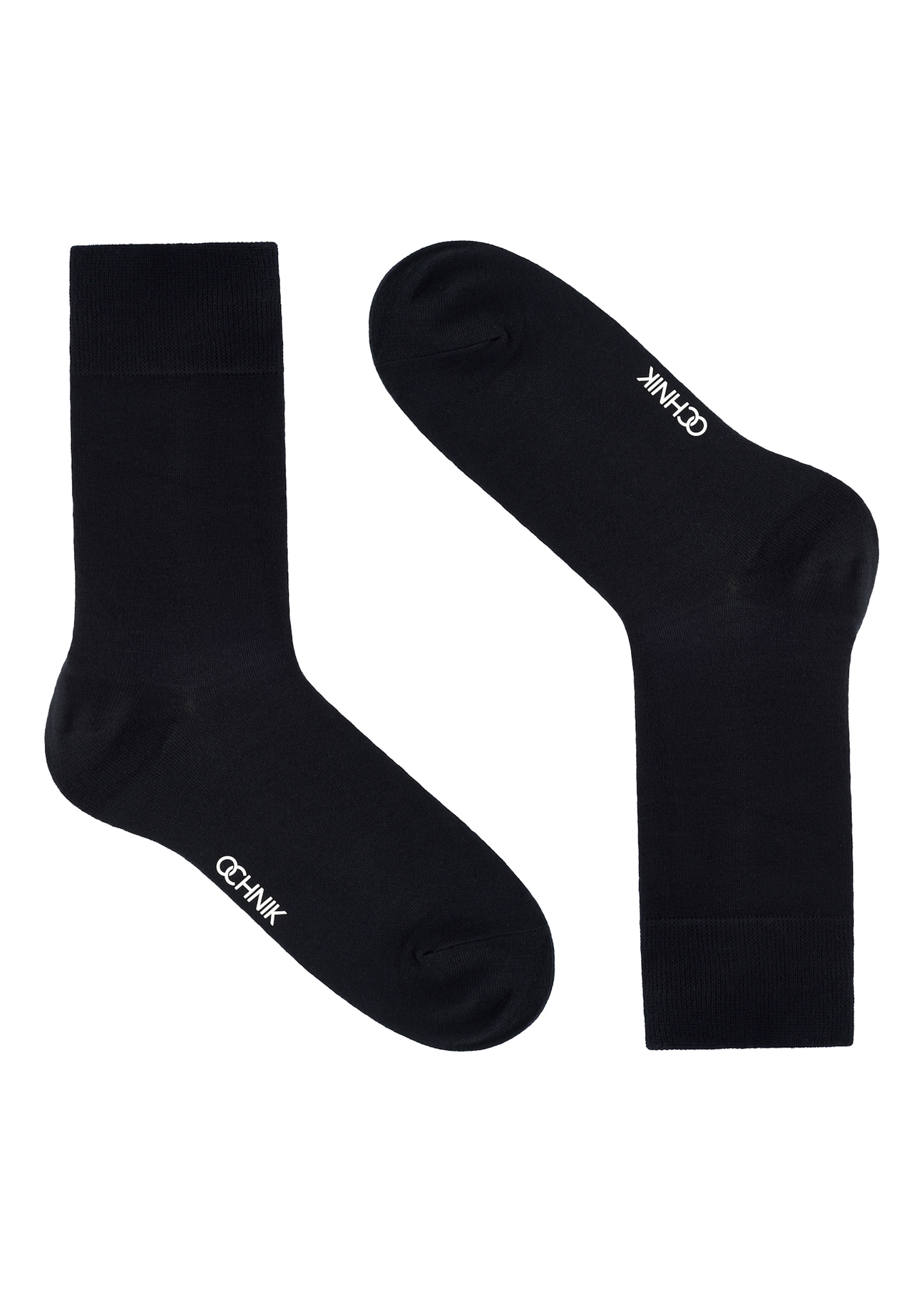 Set of long black men's socks ZESMT-0056-99(Z25), product view without packaging on white background.