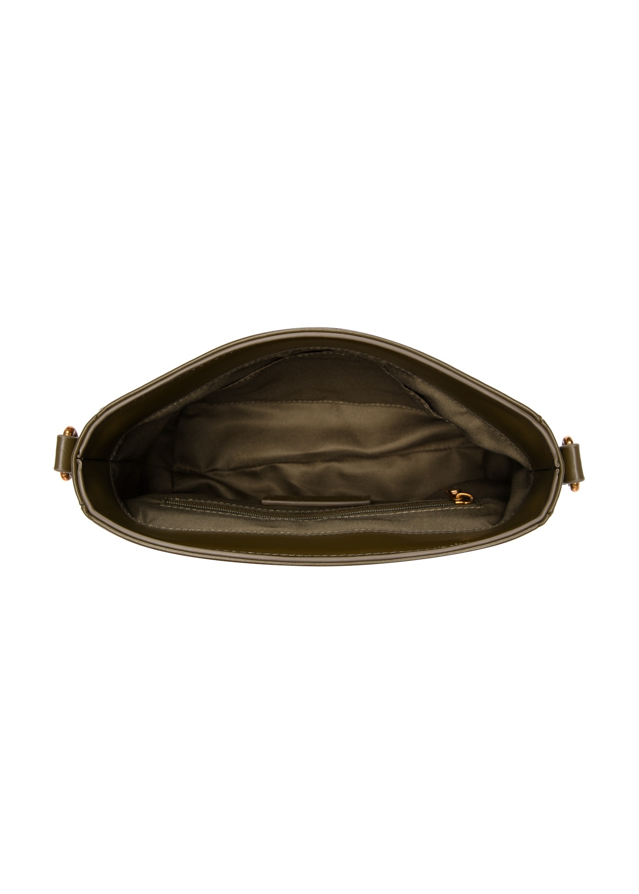 Small women's khaki handbag TOREC-1249-8D(Z26), product view from above on a light background.