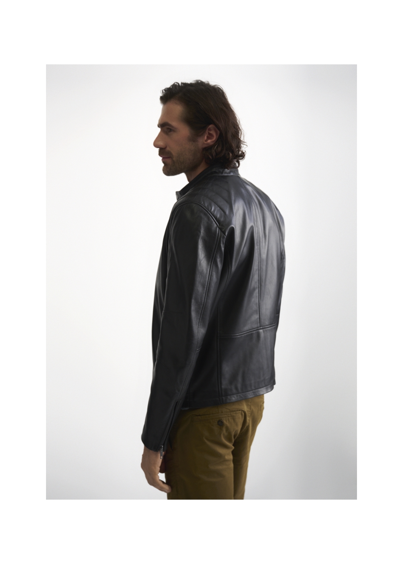 Men's leather jacket KURMS-0264-5491(W22)-02