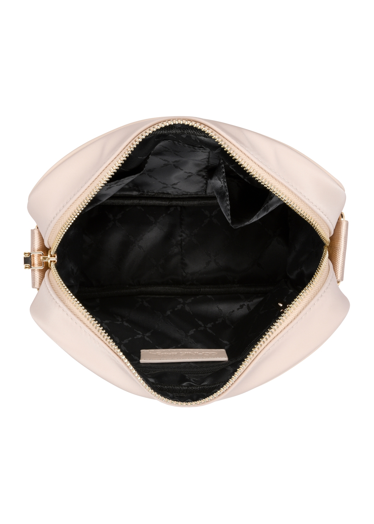 Light pink nylon women's messenger bag TOREN-0309-5A(W26), product view from the inside on a white background.