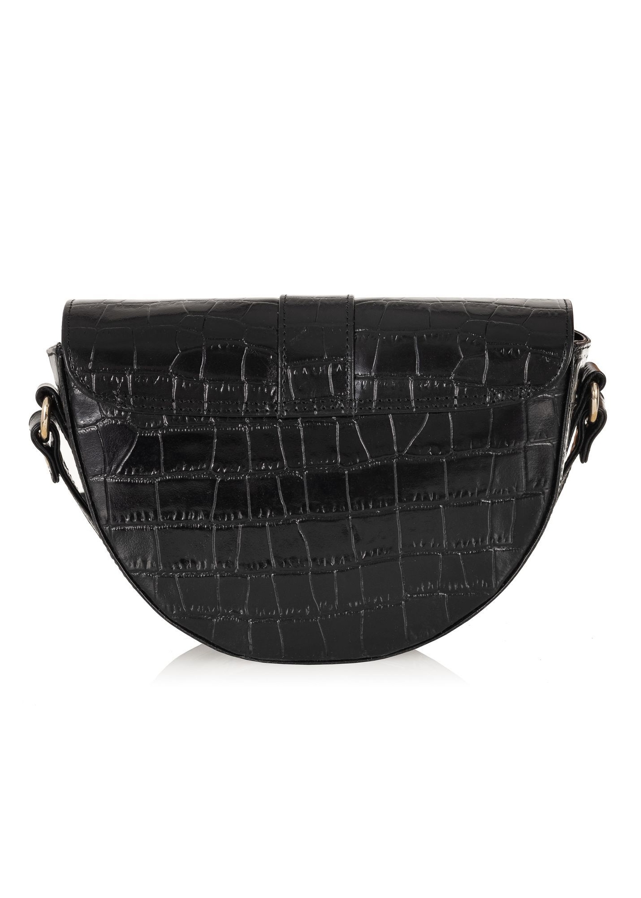 Women's leather messenger bag TORES-0707E-99(Z25), back view on white background.
