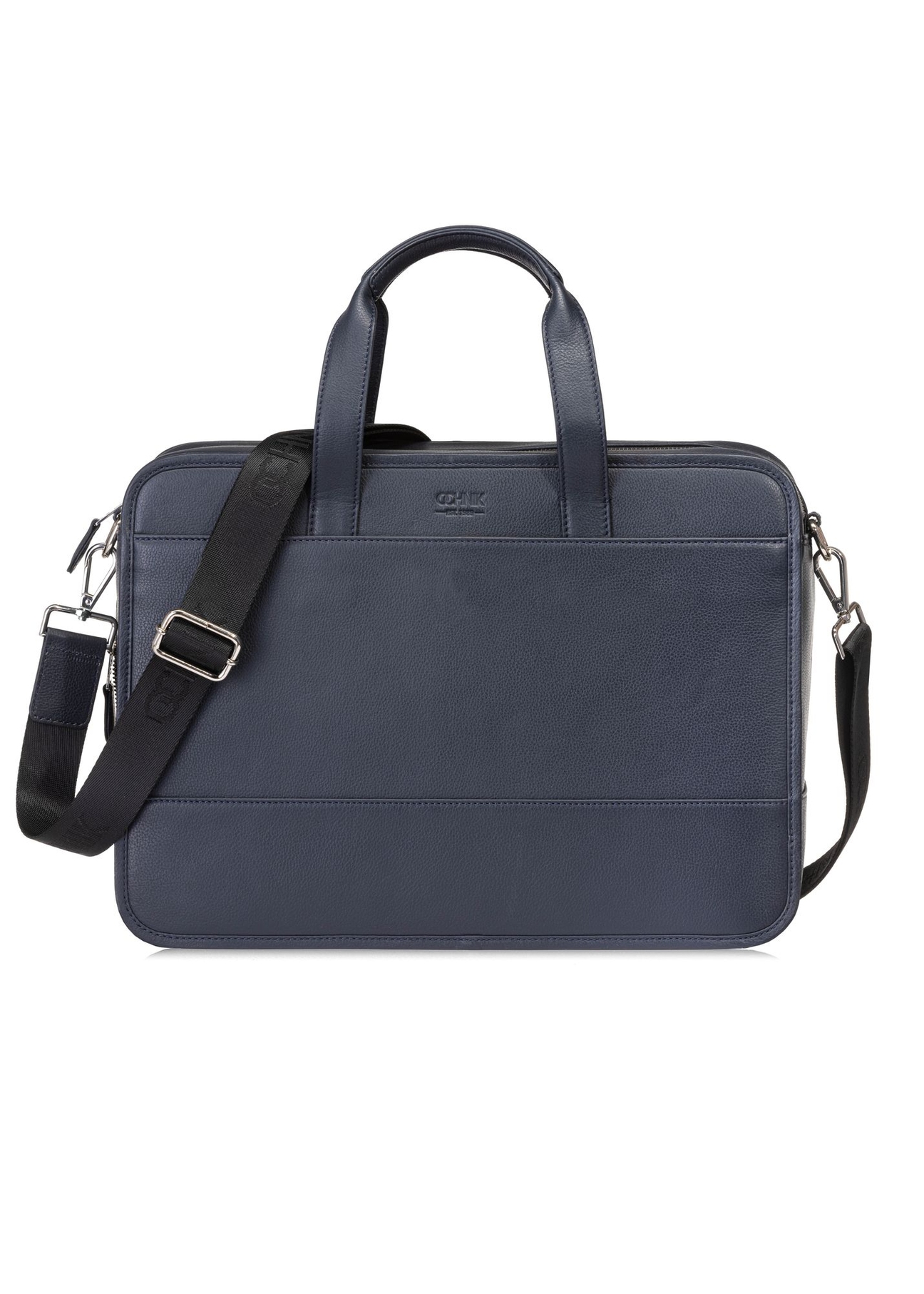 Navy blue leather men's bag TORMS-0448-69(W25)-01