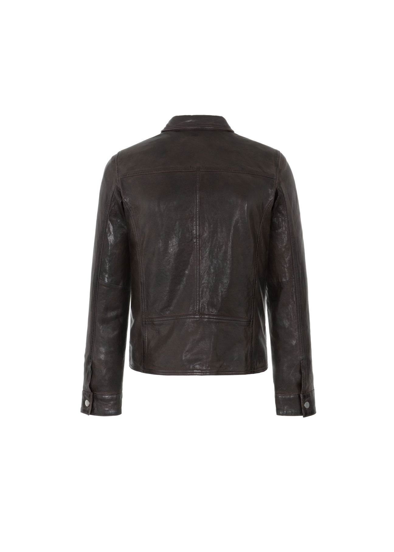 Dark brown leather jacket for men KURMS-0260-1219(W23)-04