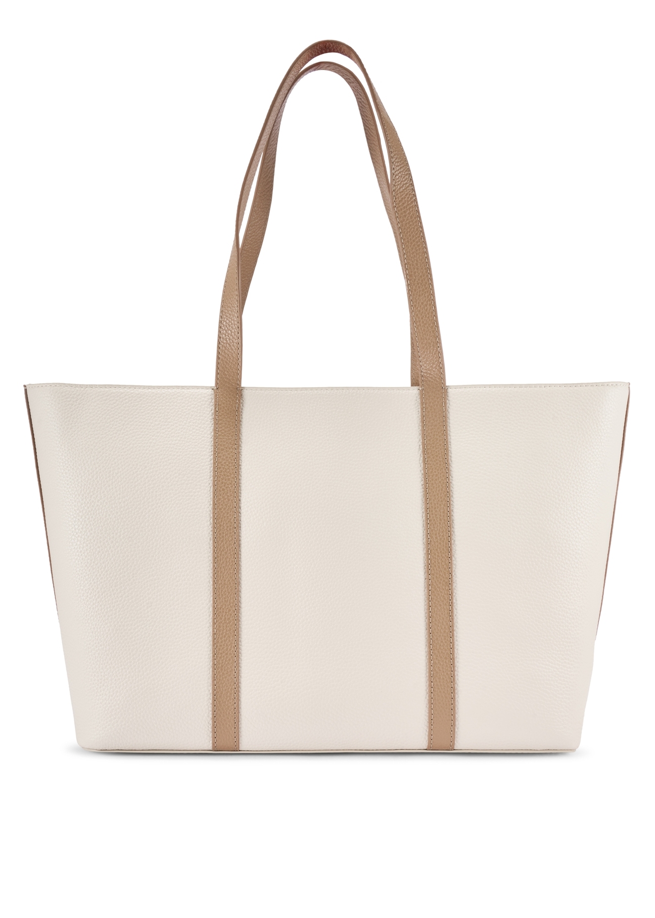 Cream leather shopper bag TORES-1273-0B(W26)