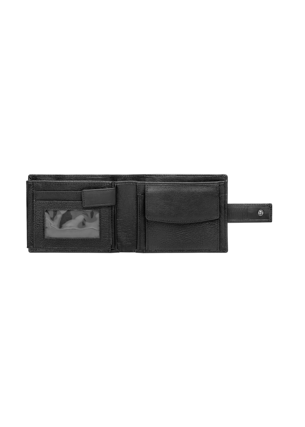 Black men's leather wallet PORMS-0680-99(W26), product view inside on white background.