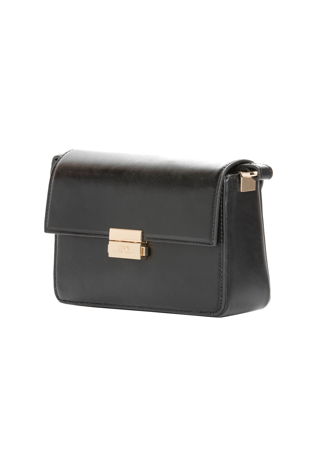 Elegant black women's handbag TOREC-1251-99(Z26), diagonal product view on a white background.