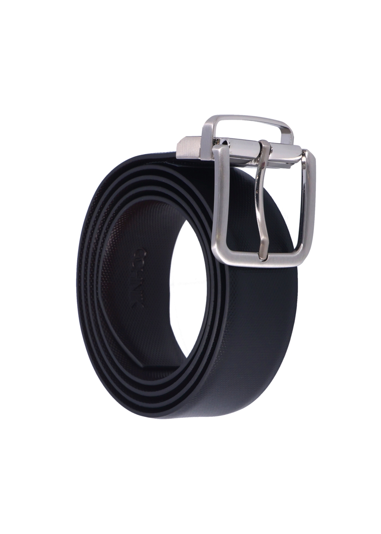 PASMS-0285-9J(Z26) men's double-sided leather belt, diagonal product view on white background.