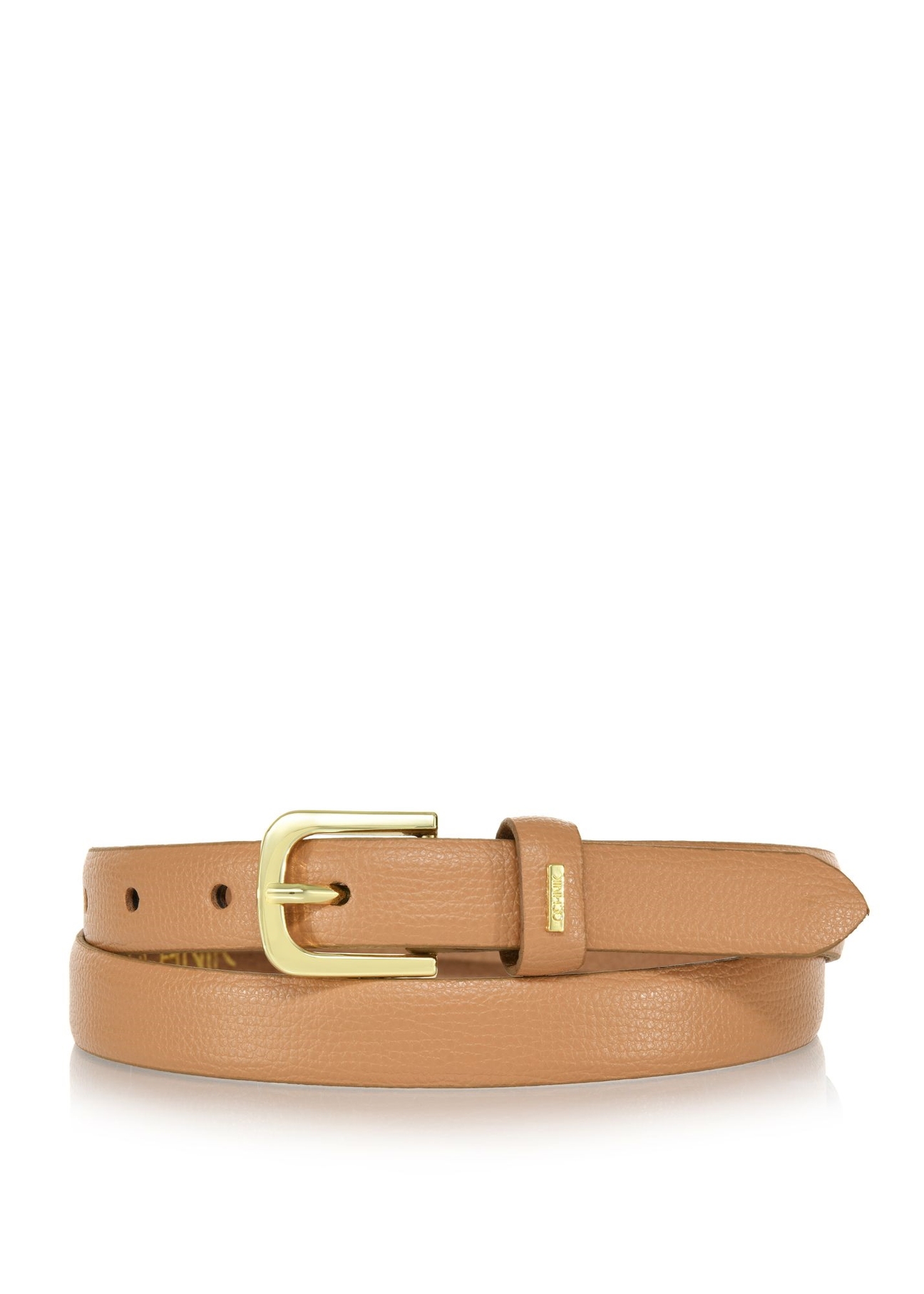 Beige pea leather women's belt PASDS-0301-81(W24)-01