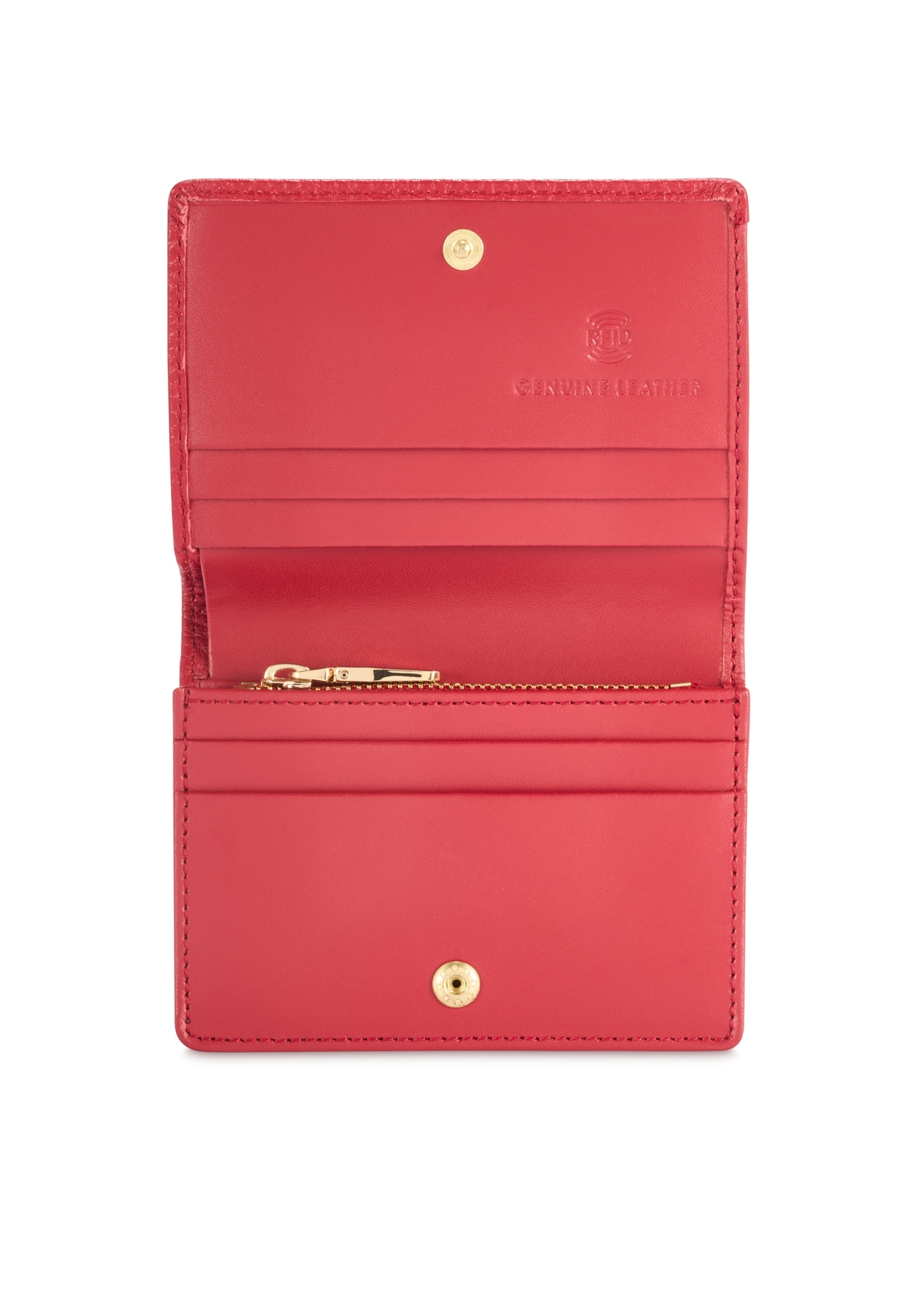 Red leather women's wallet PORES-0944G-42(Z25), product view from the inside on a white background.