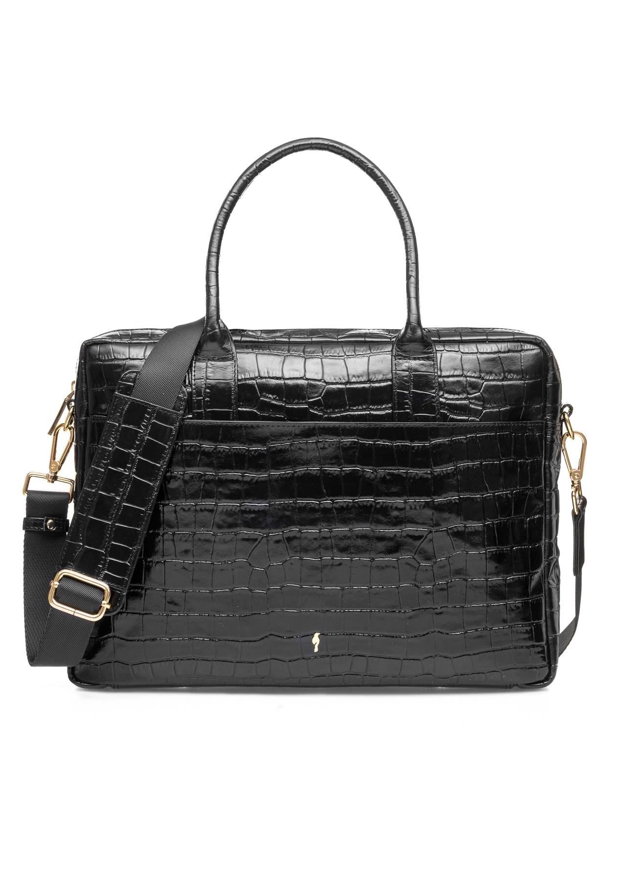 Leather elegant women's croco bag TORES-1128E-99(Z25), product view from the front on a white background.
