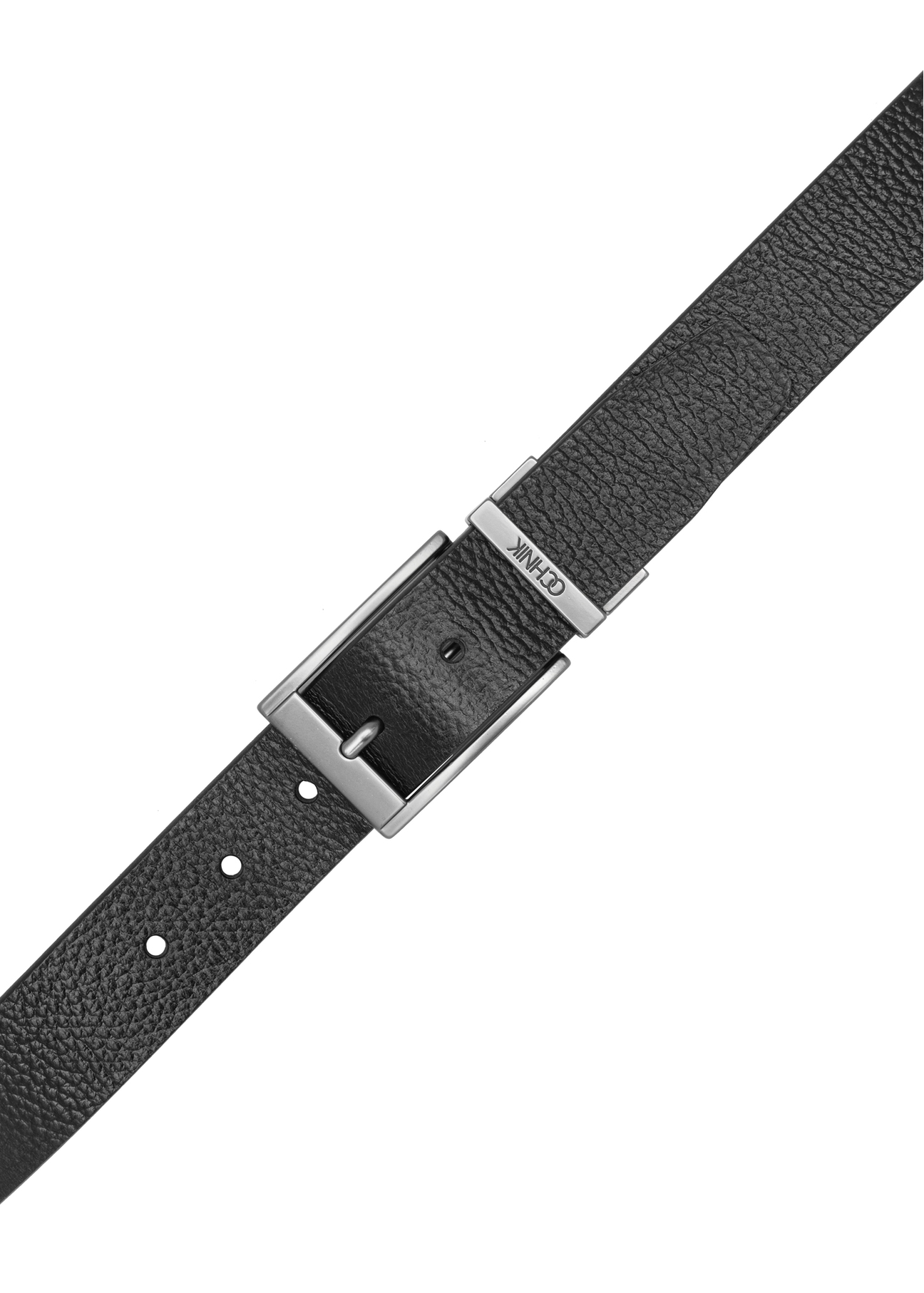 Men's double-sided leather belt PASMS-0167-9P(W26) - product view from above, on a white background.