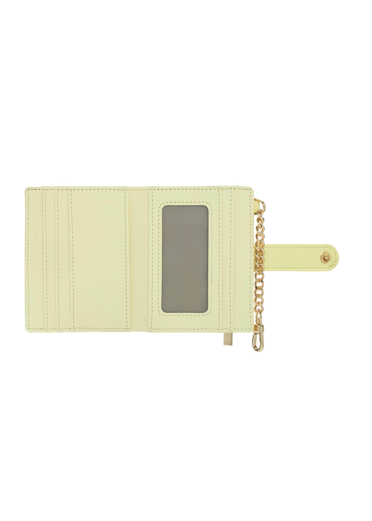 Small light yellow women's wallet POREC-0430-2A(W26), product view inside on white background.