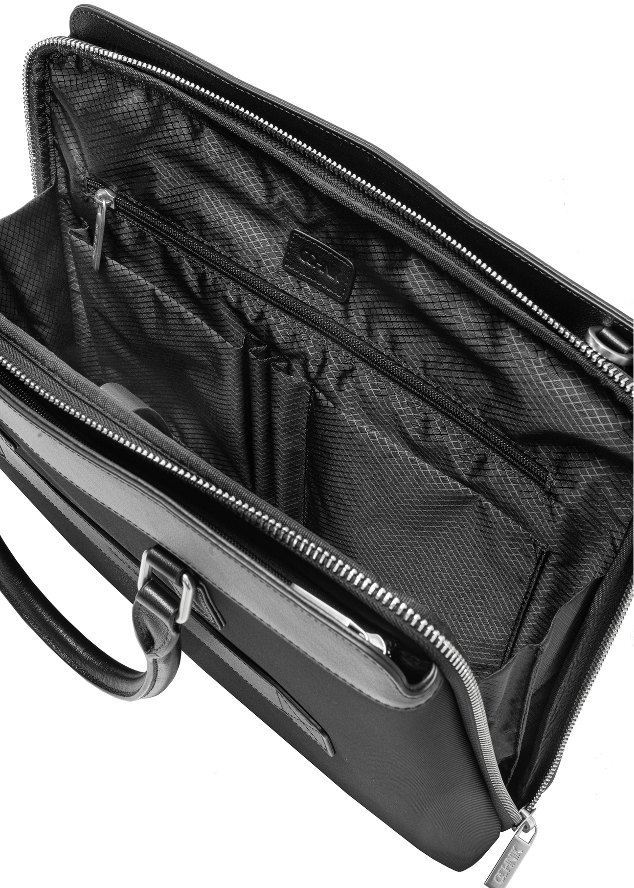 Black men's briefcase TORMN-0375-99(Z25), close-up of product detail, view on white background.