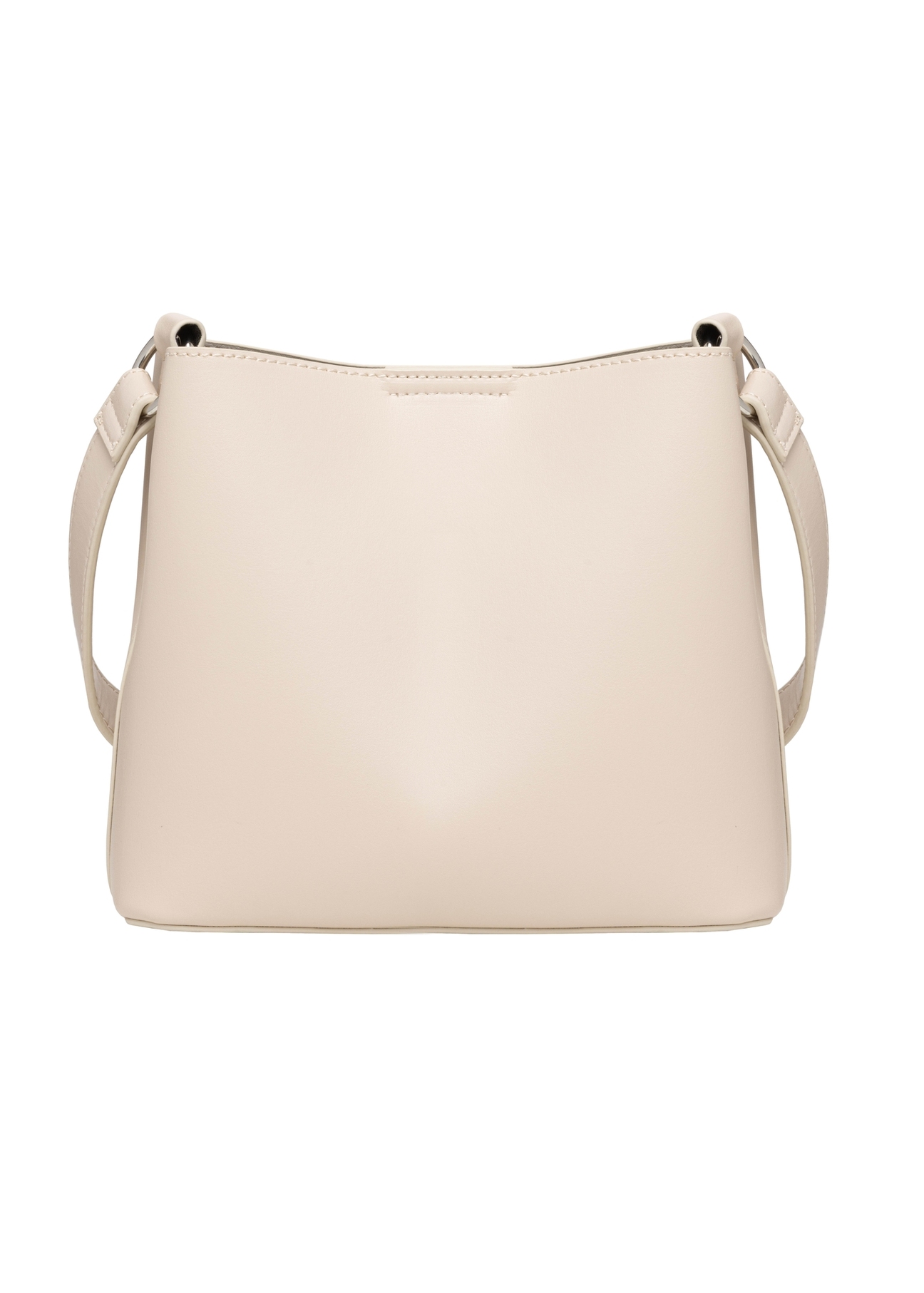 Beige small women's handbag TOREC-1336-0B(Z26), product view from the back on a white background.