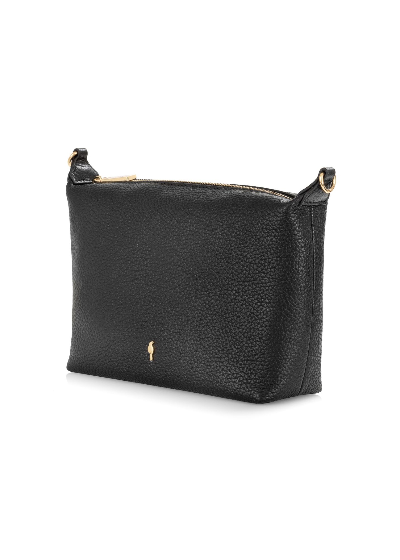 Black leather single-compartment handbag TORES-0981C-99(W25)-02