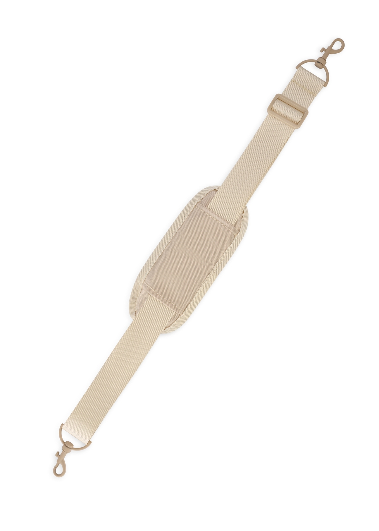 Beige airplane backpack PLCMN-0017-16(Z25), view of the detachable product strap, view on a white background.