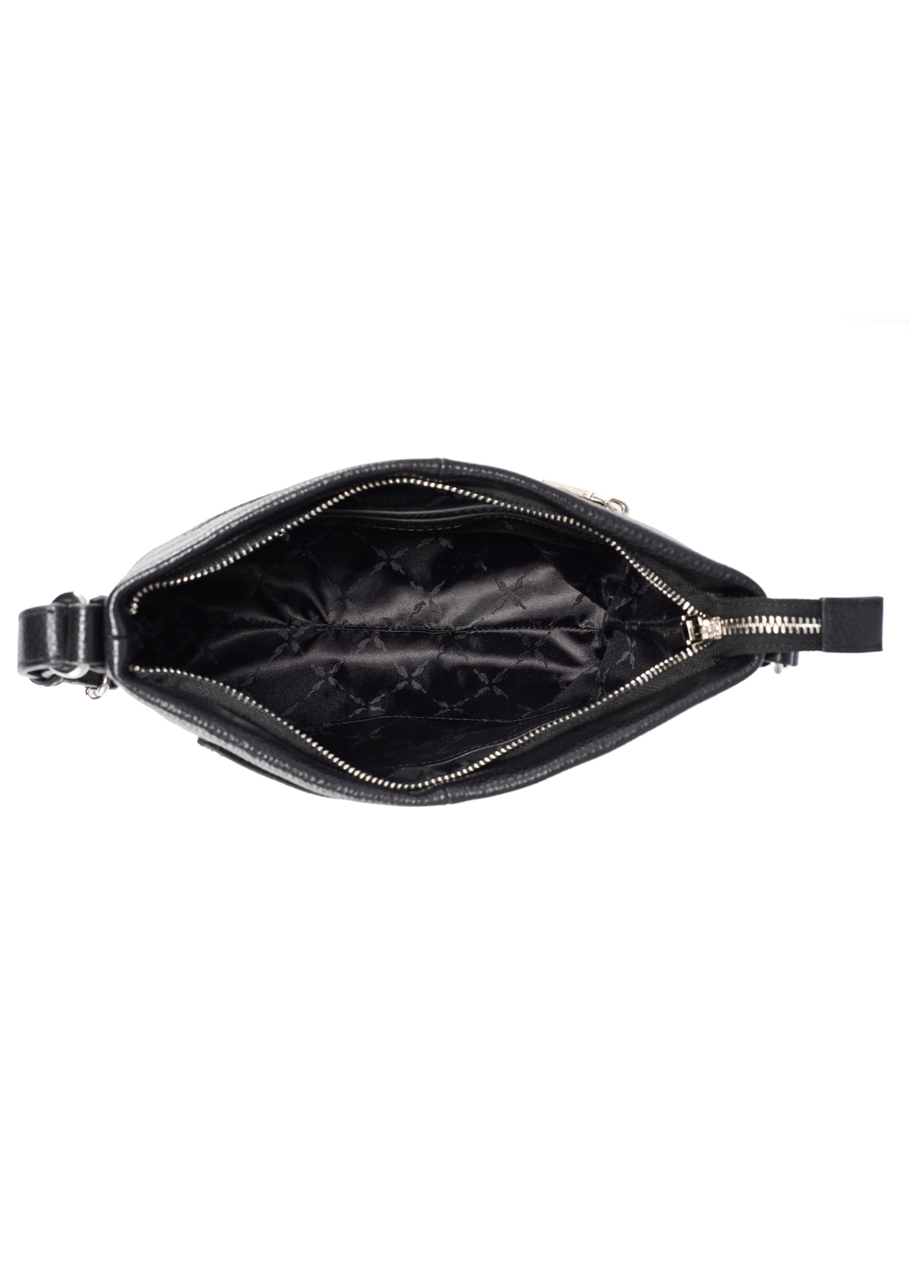 Black leather women's handbag TORES-1157-99(Z25), product visible from the inside on a white background.