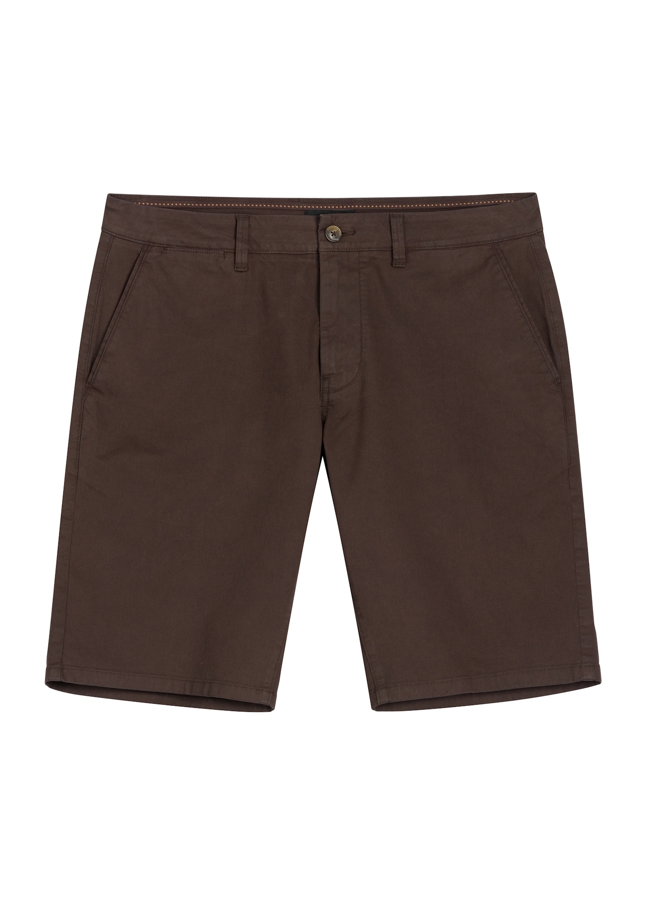 Brown men's shorts SZOMT-0029-1I(W26), front product view on white background.