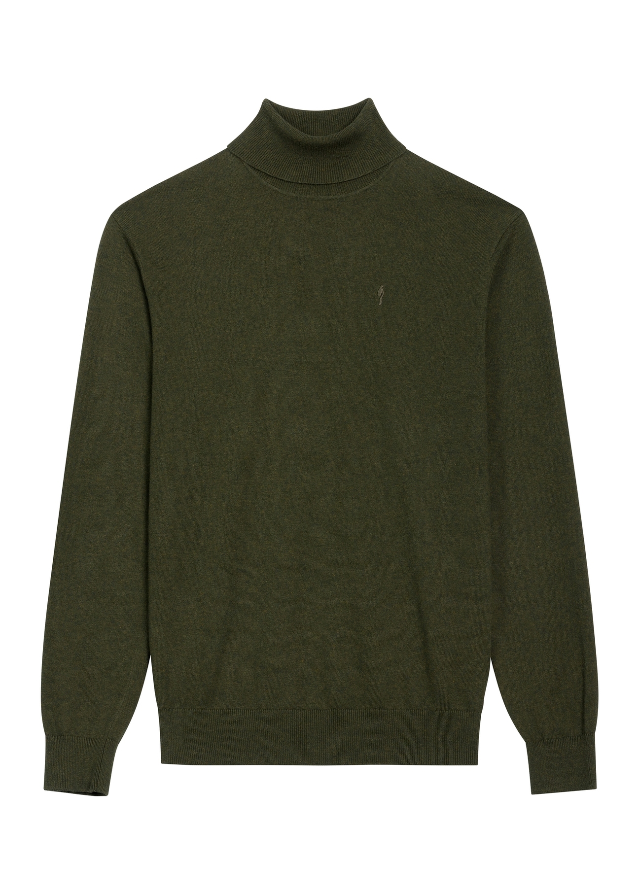Men's green turtleneck sweater SWEMT-0095B-8B(Z26)