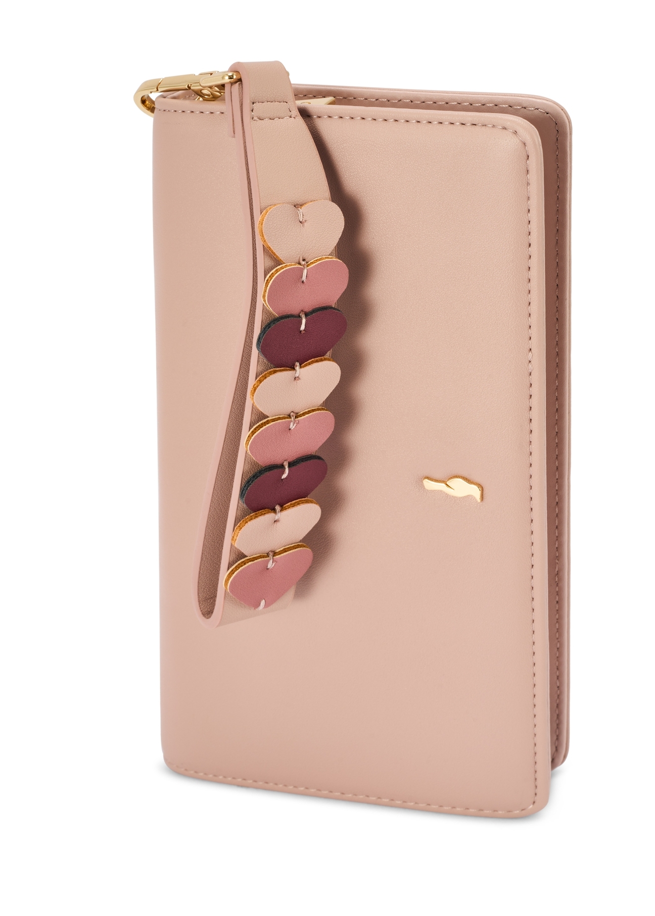 Pink large wallet with decorative handle POREC-0417-31(Z25)