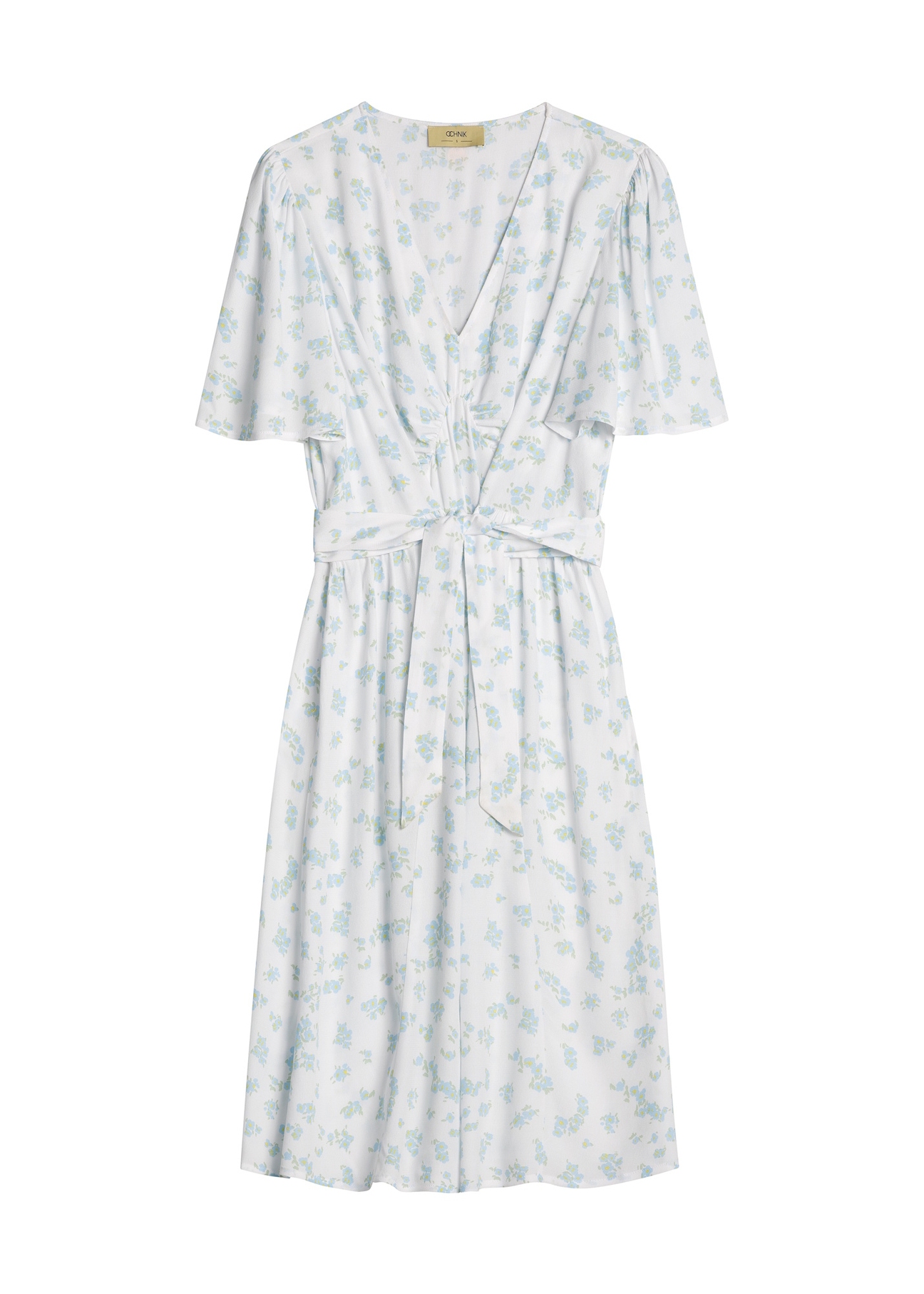 Women's short floral dress SUKDT-0276-7P(W26) - front product view, on a white background.