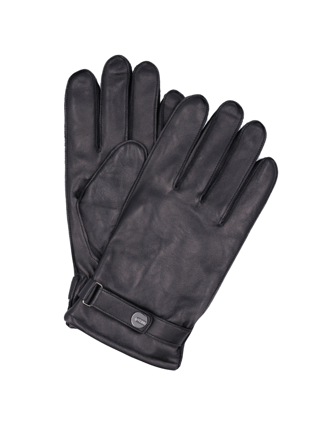 Men's leather gloves with wool lining REKMS-0092-99(Z26), front product view on white background.
