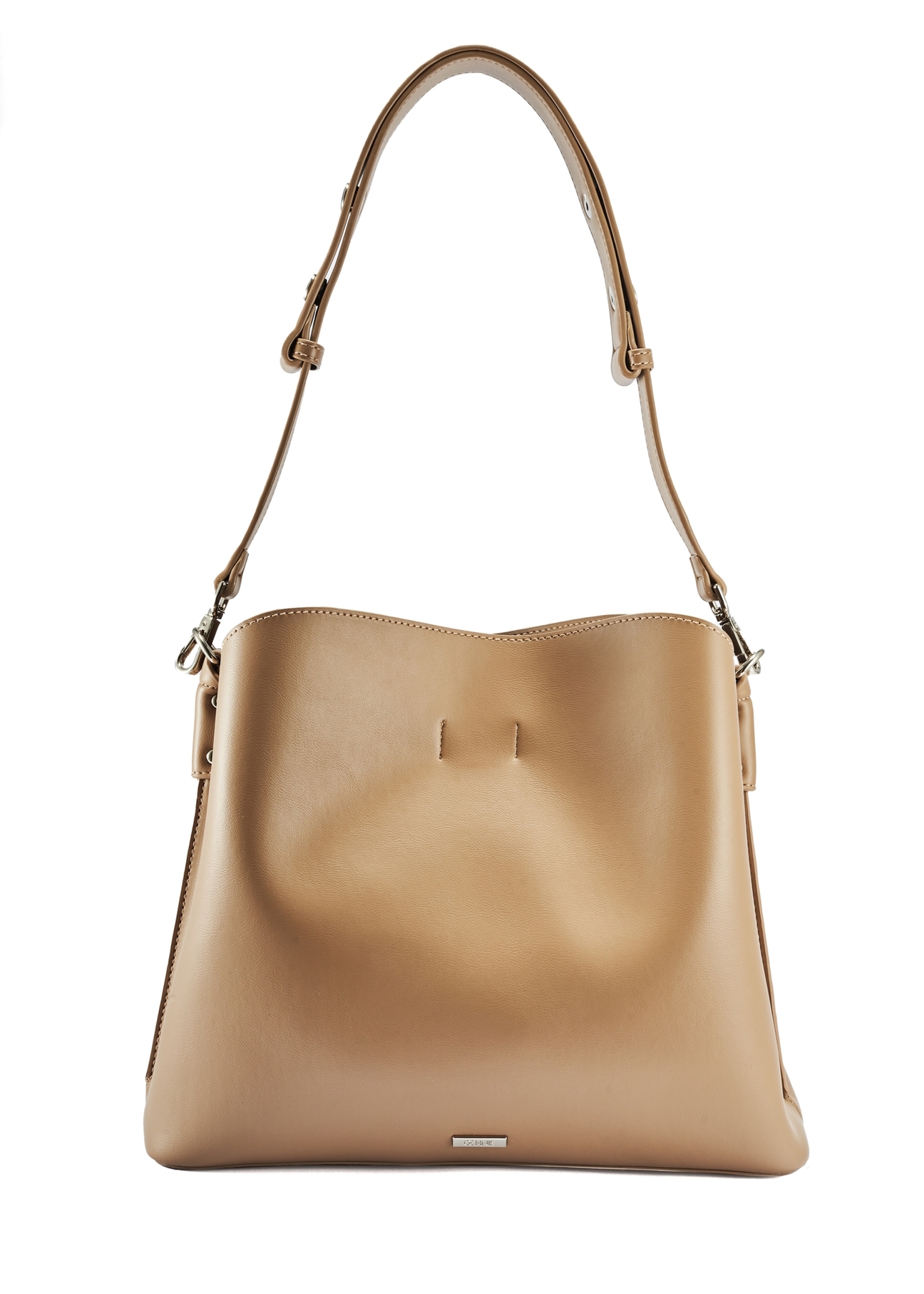 Beige women's shopper bag TOREC-0862B-81(Z25), product view front on white background.